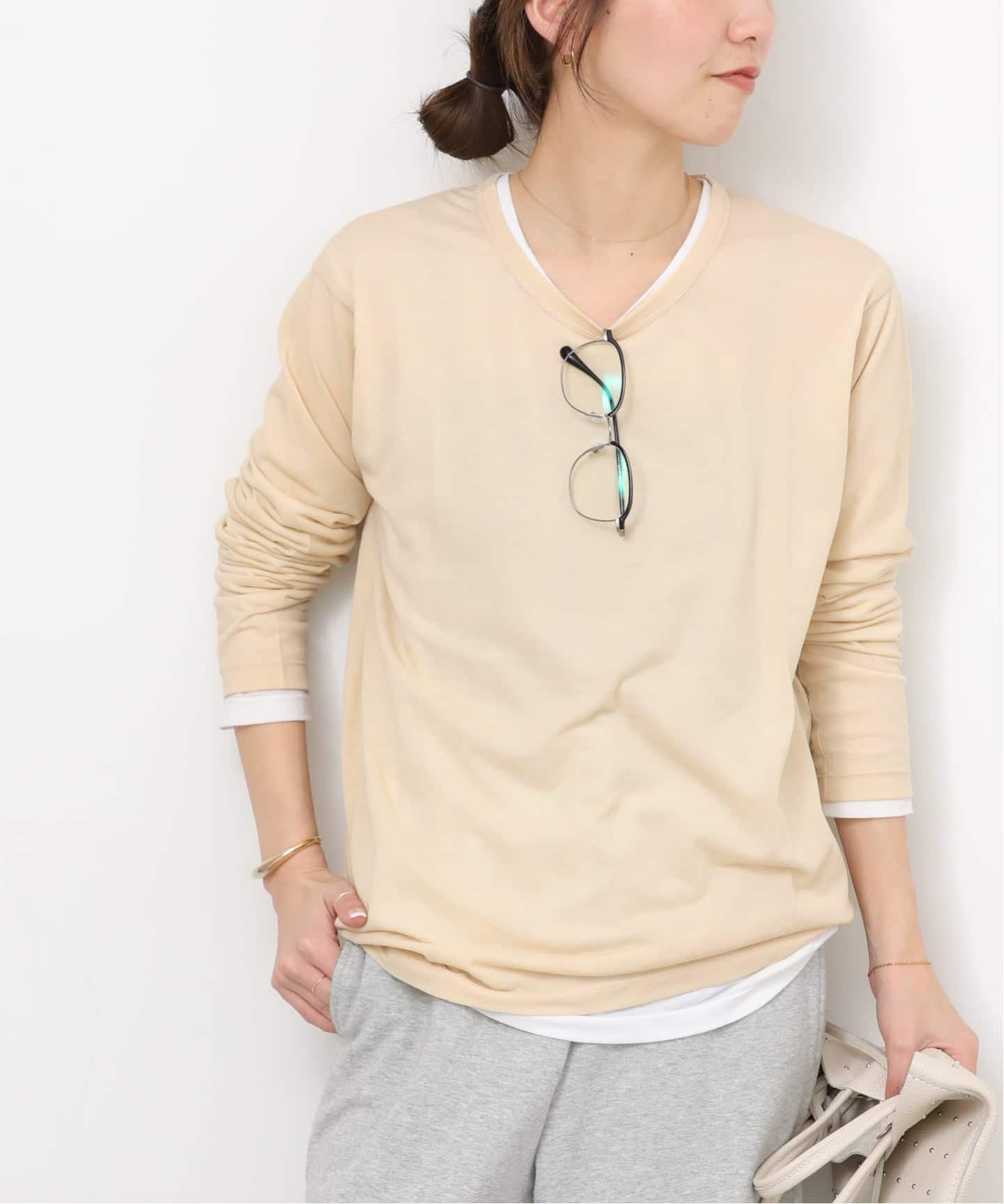 新品タグ付き★ジャーナルスタンダードレリューム★シアークルーネックロングTEE シアークルーネックロングTシャツ（Tシャツ／カットソー）｜JOURNAL