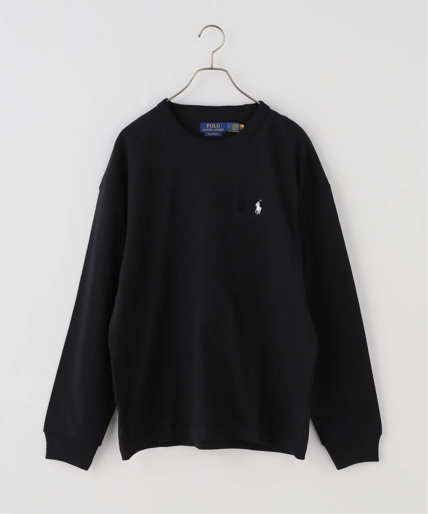 RRL ラルフローレン 長袖カットソー ウィングロゴ ブラック M POLO RALPH LAUREN / ポロ ラルフ ローレン INTERLOCK TEE（Tシャツ