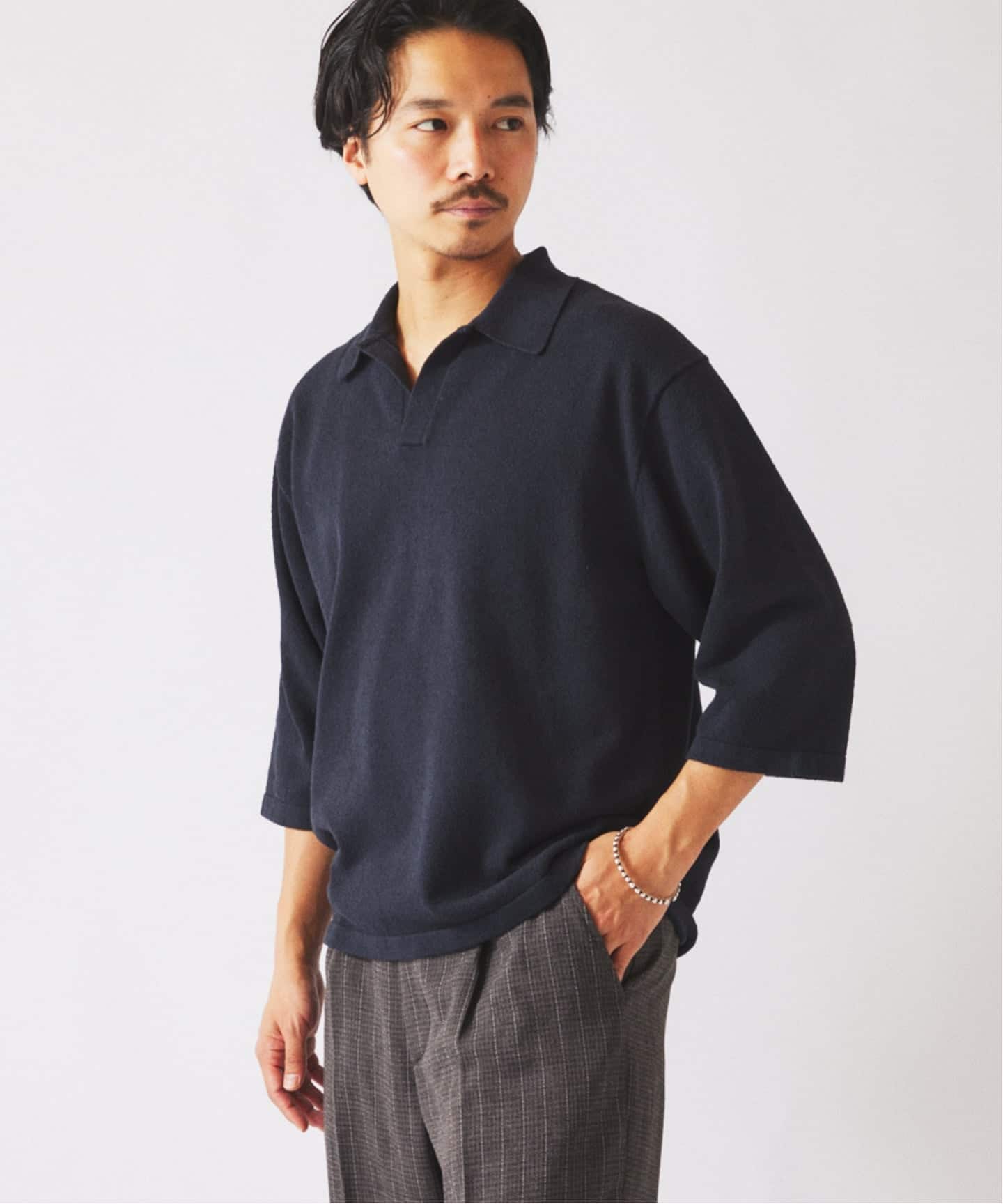 ウォッシャブル ブークレニット スキッパー ポロシャツ（Tシャツ