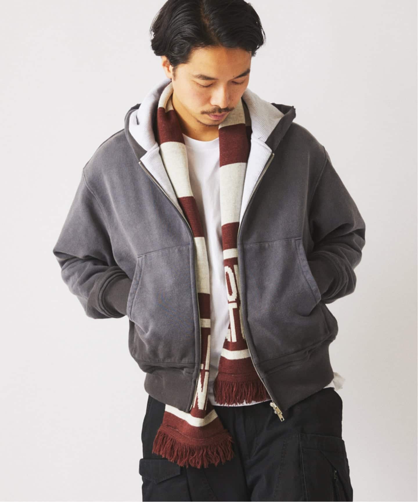 ダブルフェイス ワッフル ジップパーカー（パーカー）｜JOURNAL