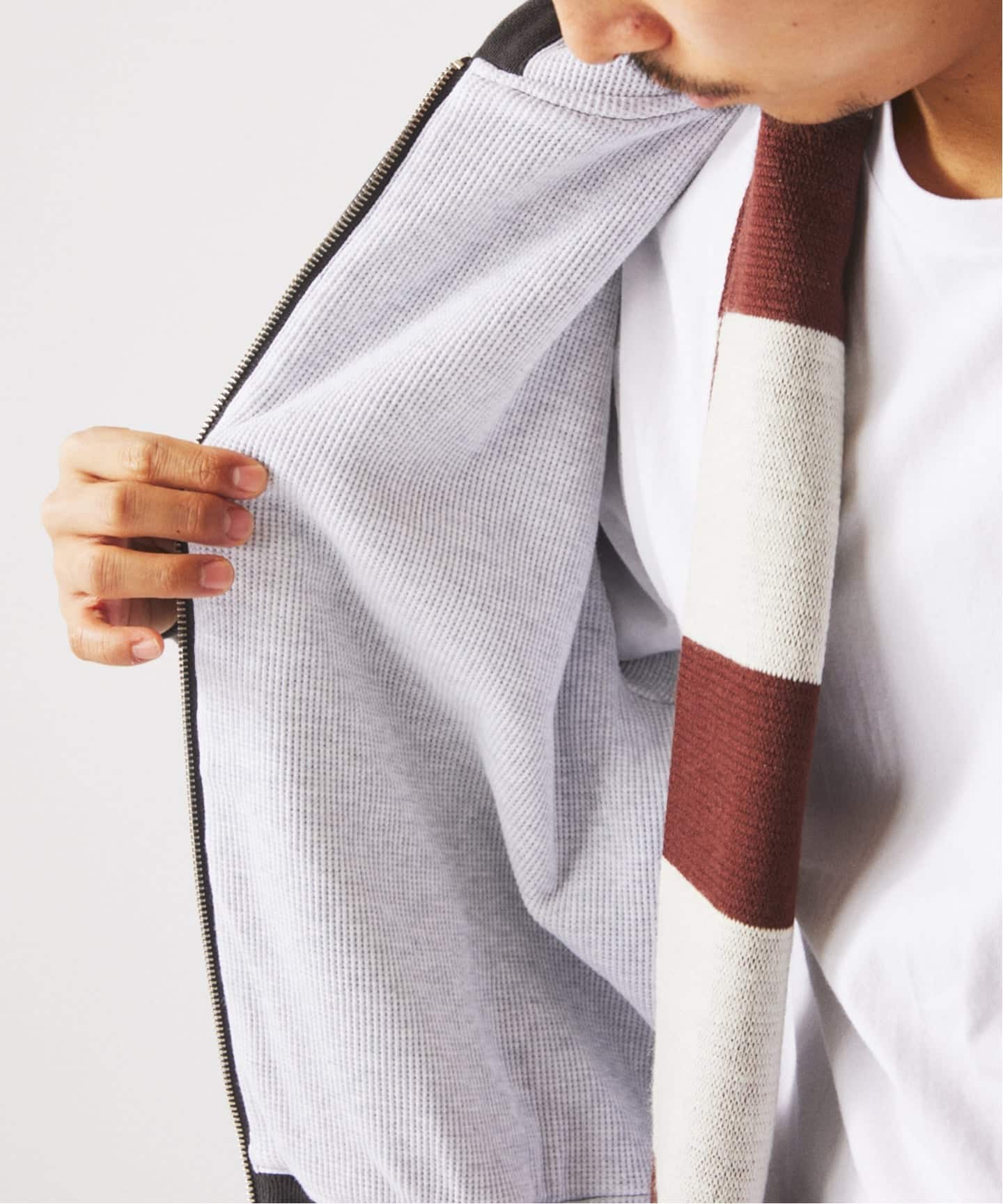 ダブルフェイス ワッフル ジップパーカー（パーカー）｜JOURNAL