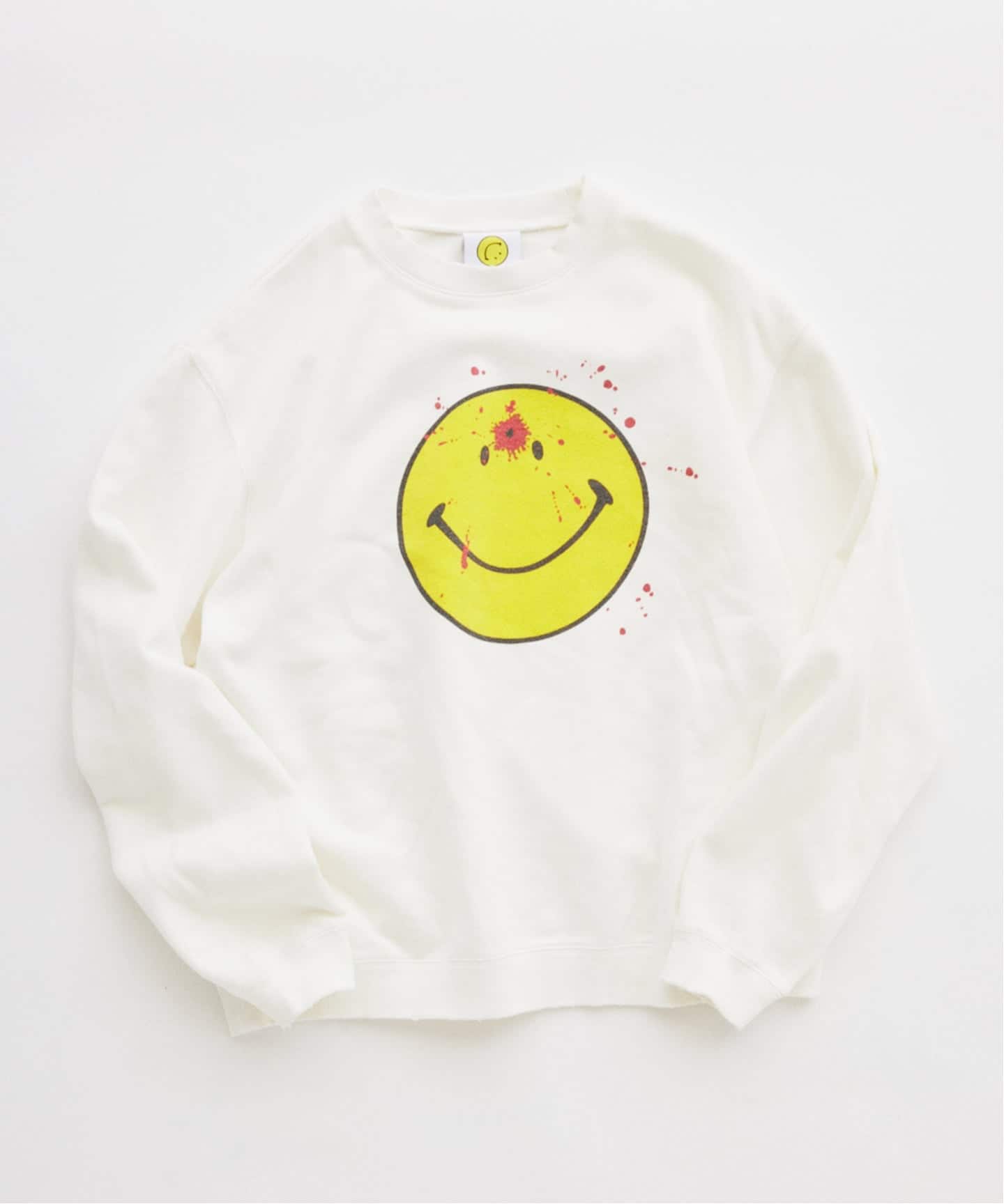 予約》スマイリーフェイス 別注フェードプリント スウェット