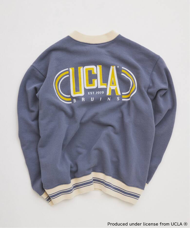 UCLA×relume ヴィンテージ加工スウェット/ハーフジップ・ヘンリー 