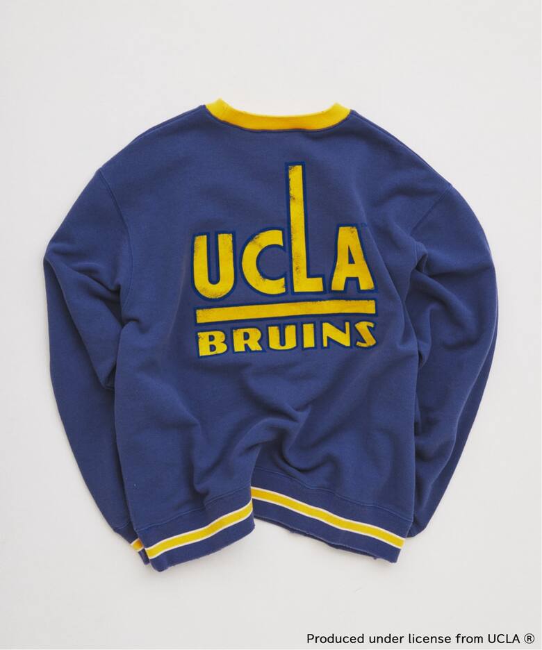 UCLA×relume ヴィンテージ加工スウェット/ハーフジップ・ヘンリー 