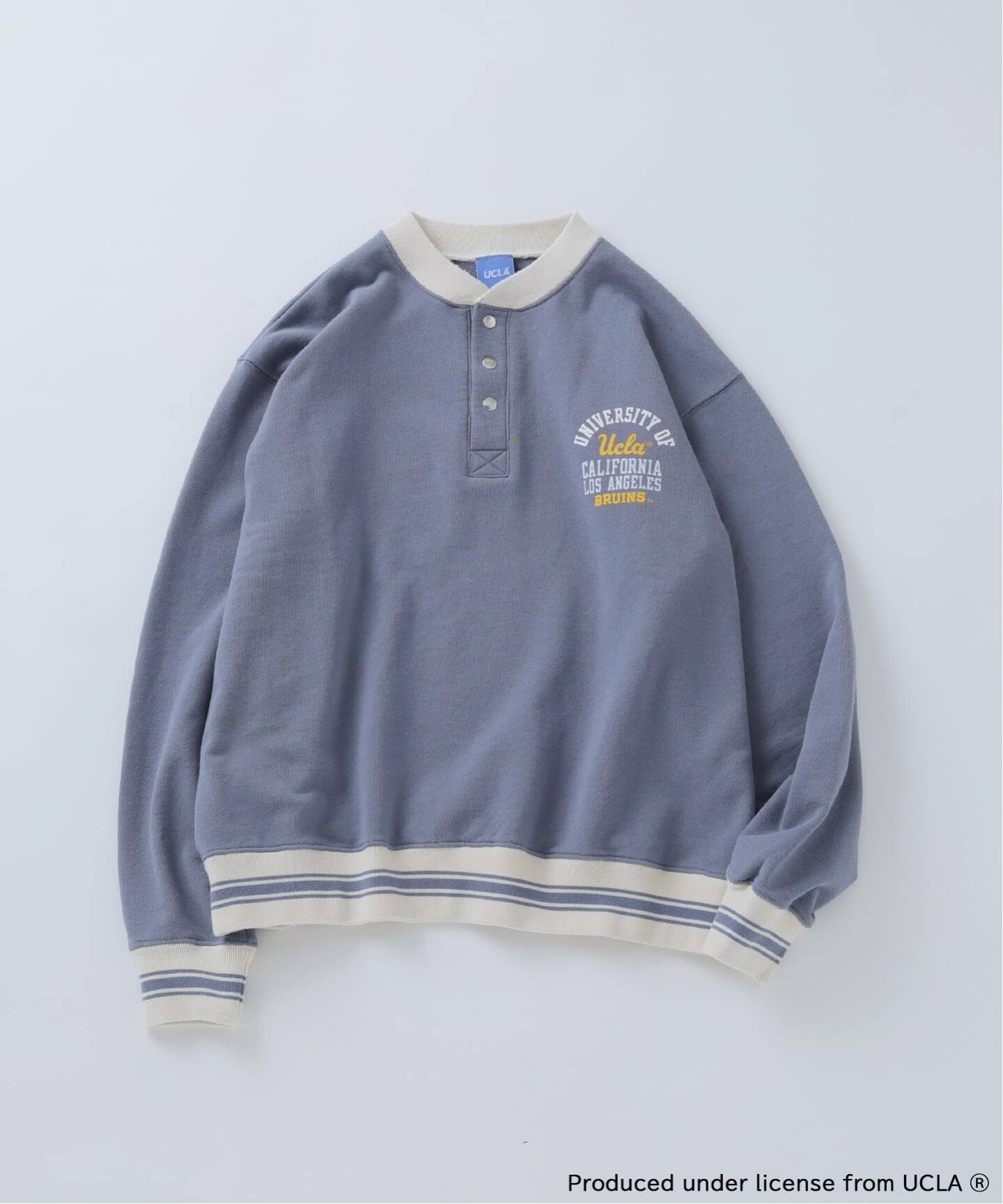 UCLA×relume ヴィンテージ加工スウェット/ハーフジップ・ヘンリー 