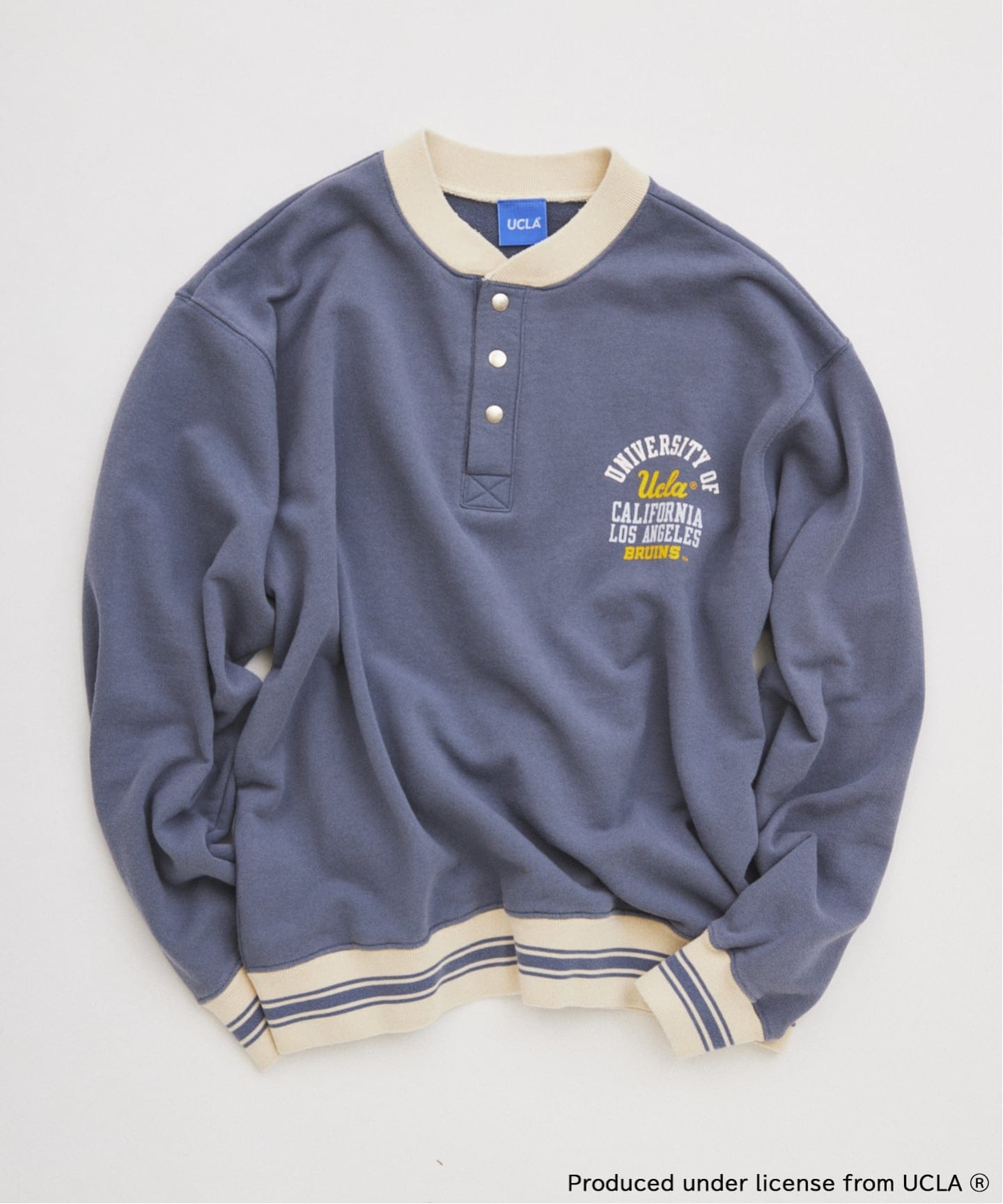 UCLA×relume ヴィンテージ加工スウェット/ハーフジップ・ヘンリー