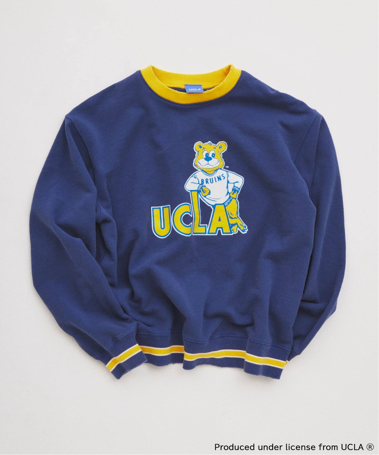 UCLA×relume ヴィンテージ加工スウェット/ハーフジップ・ヘンリー 