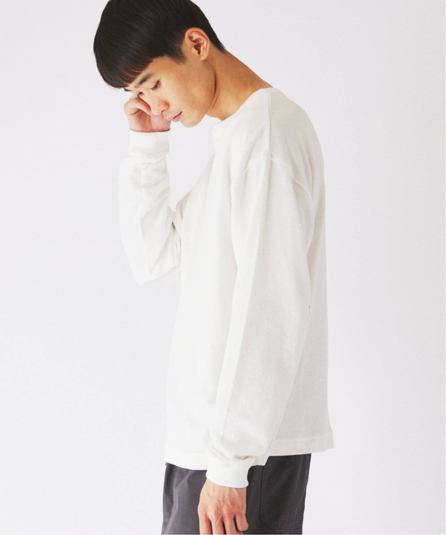 予約》ブロック インレイ 1ボタン ヘンリーネック（Tシャツ