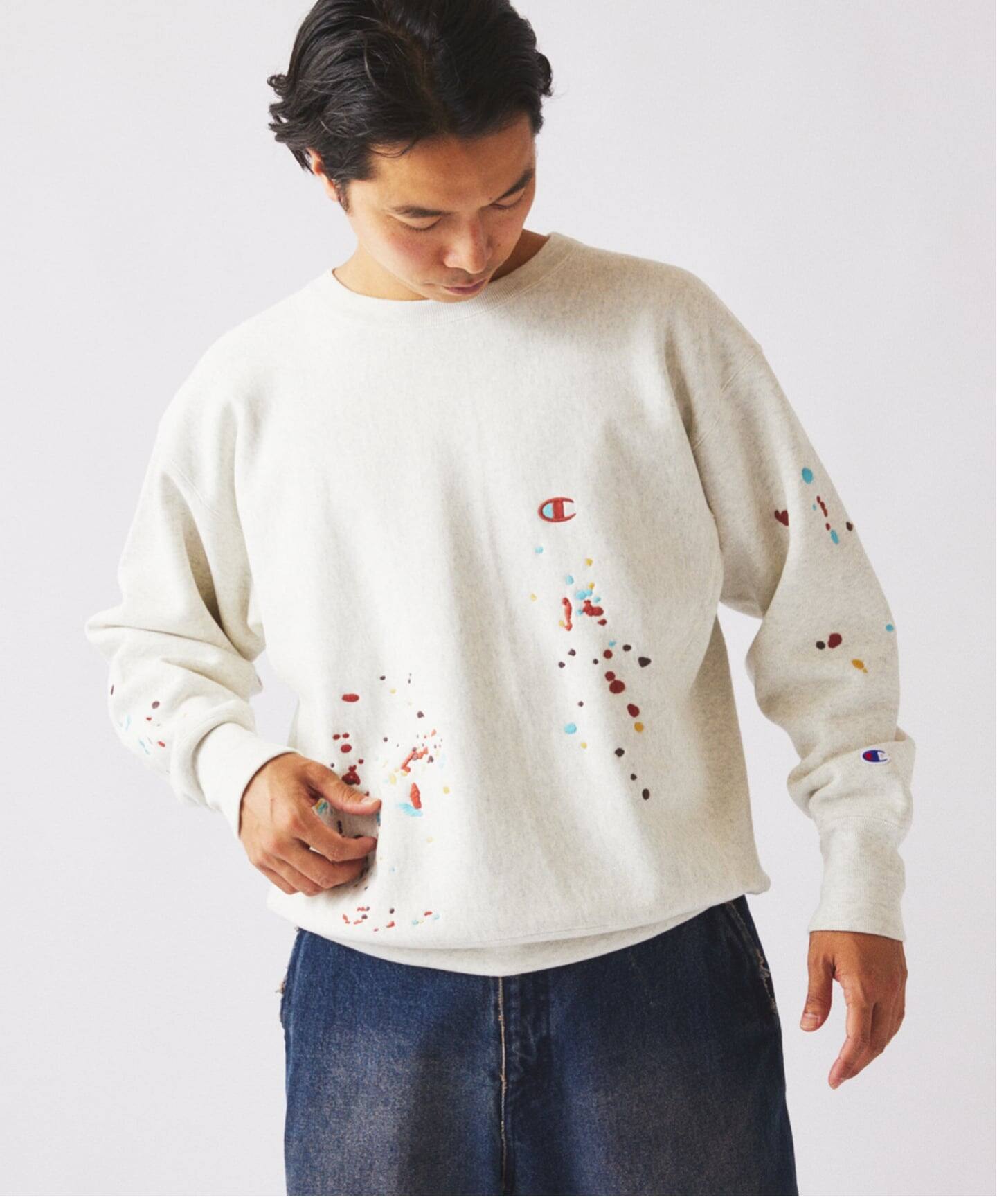 CHAMPION / チャンピオン 別注 R/W 刺繍スプラッシュ スウェット 