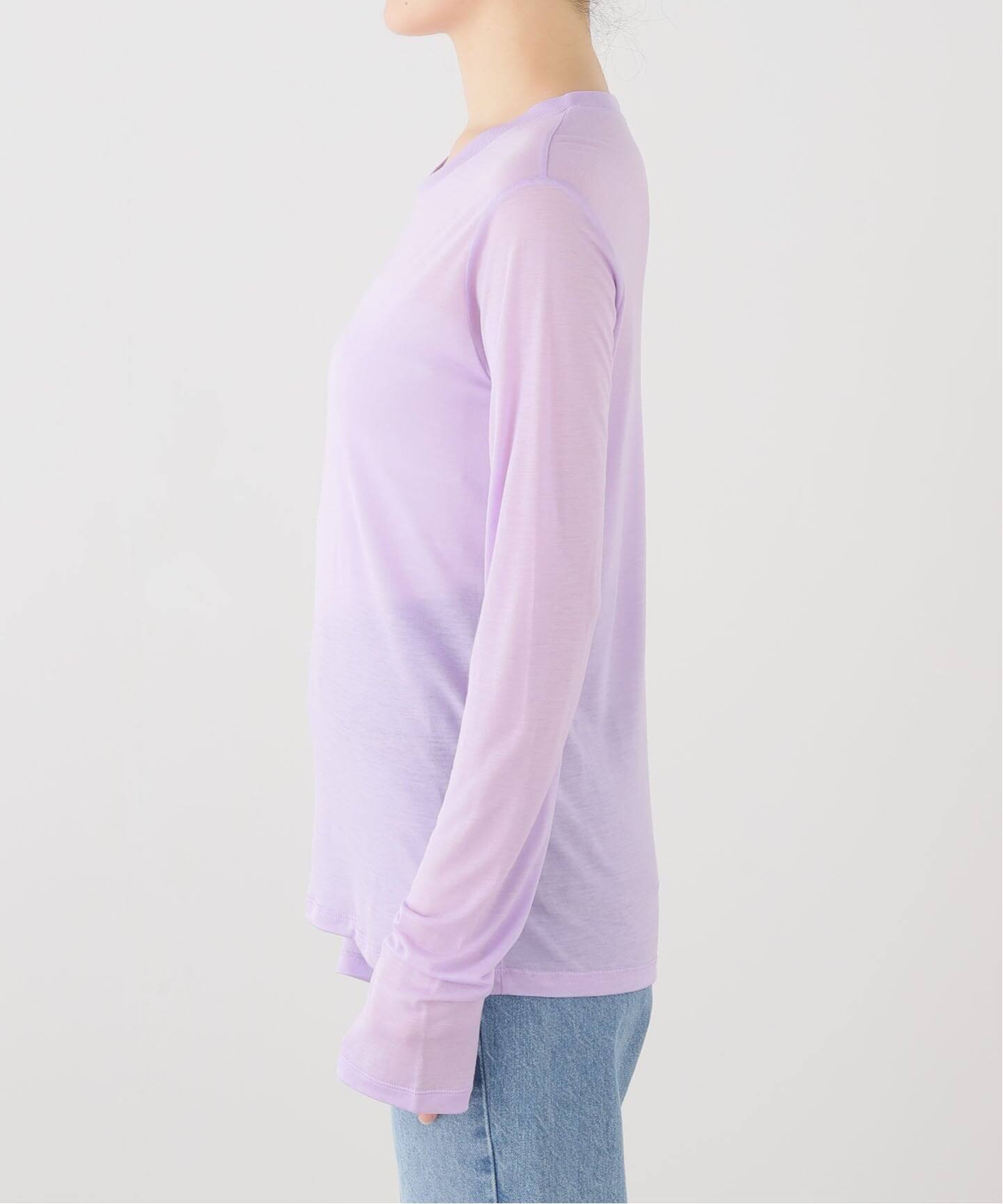 BASERANGE ベースレンジ 長袖カットソー ロングスリーブ パープル BASERANGE/ベースレンジ】 LONG SLEEVE TEE（Tシャツ／カットソー