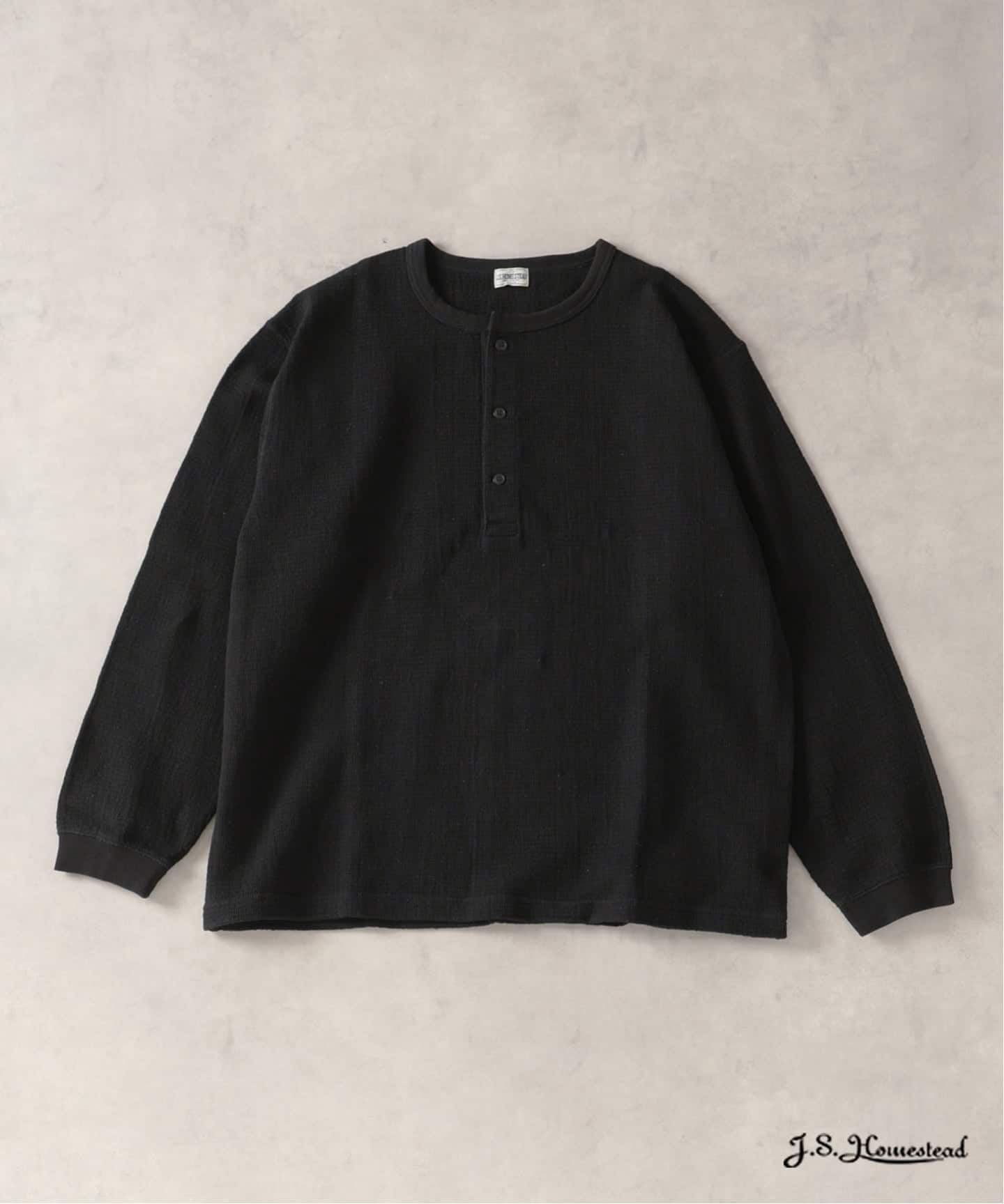 J.S.Homestead / レノ メッシュ ファブリック ヘンリー ネック ロンT