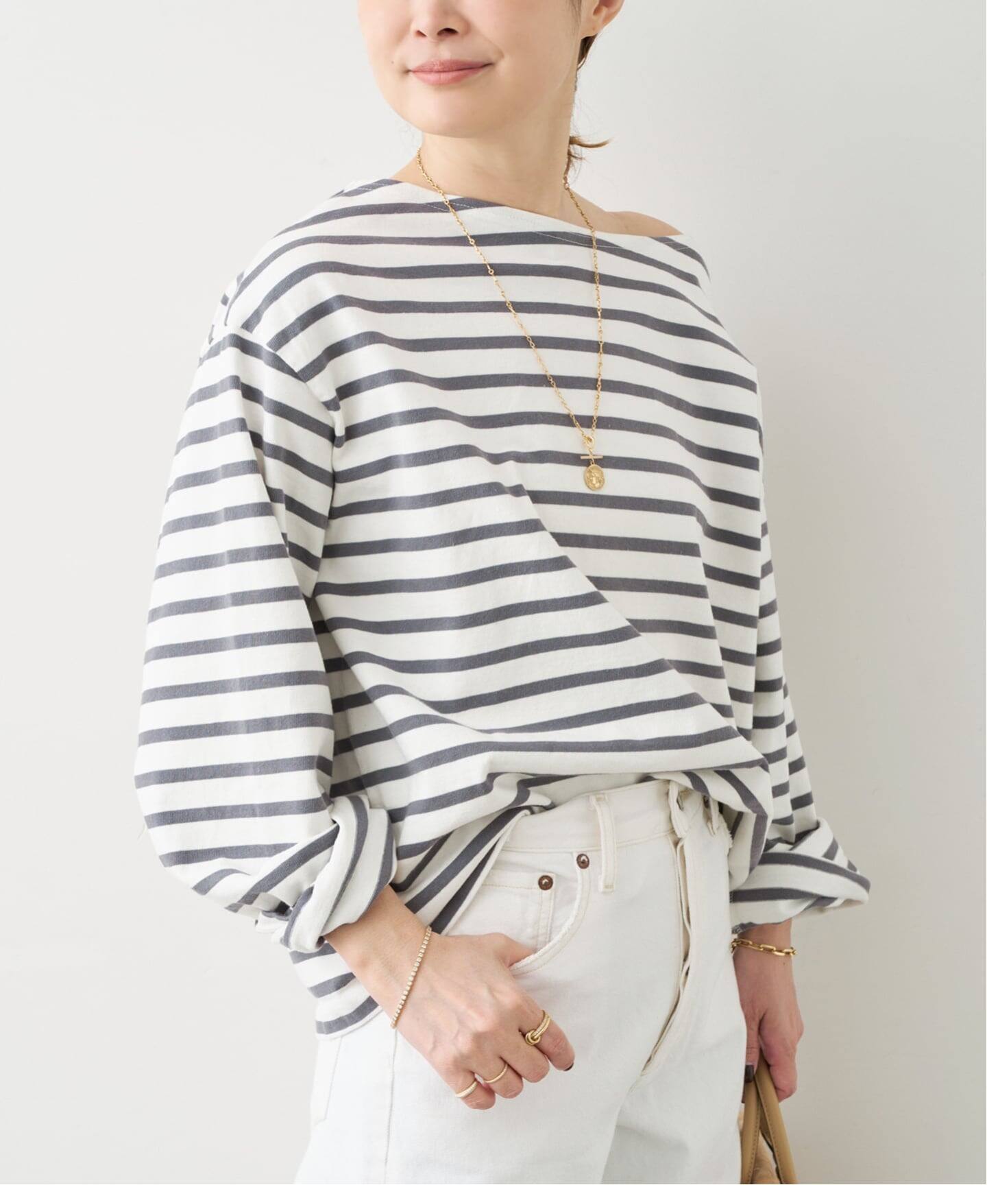 Deuxieme Classe HAZYBORDER プルオーバー 新品 グレー 【公式通販】