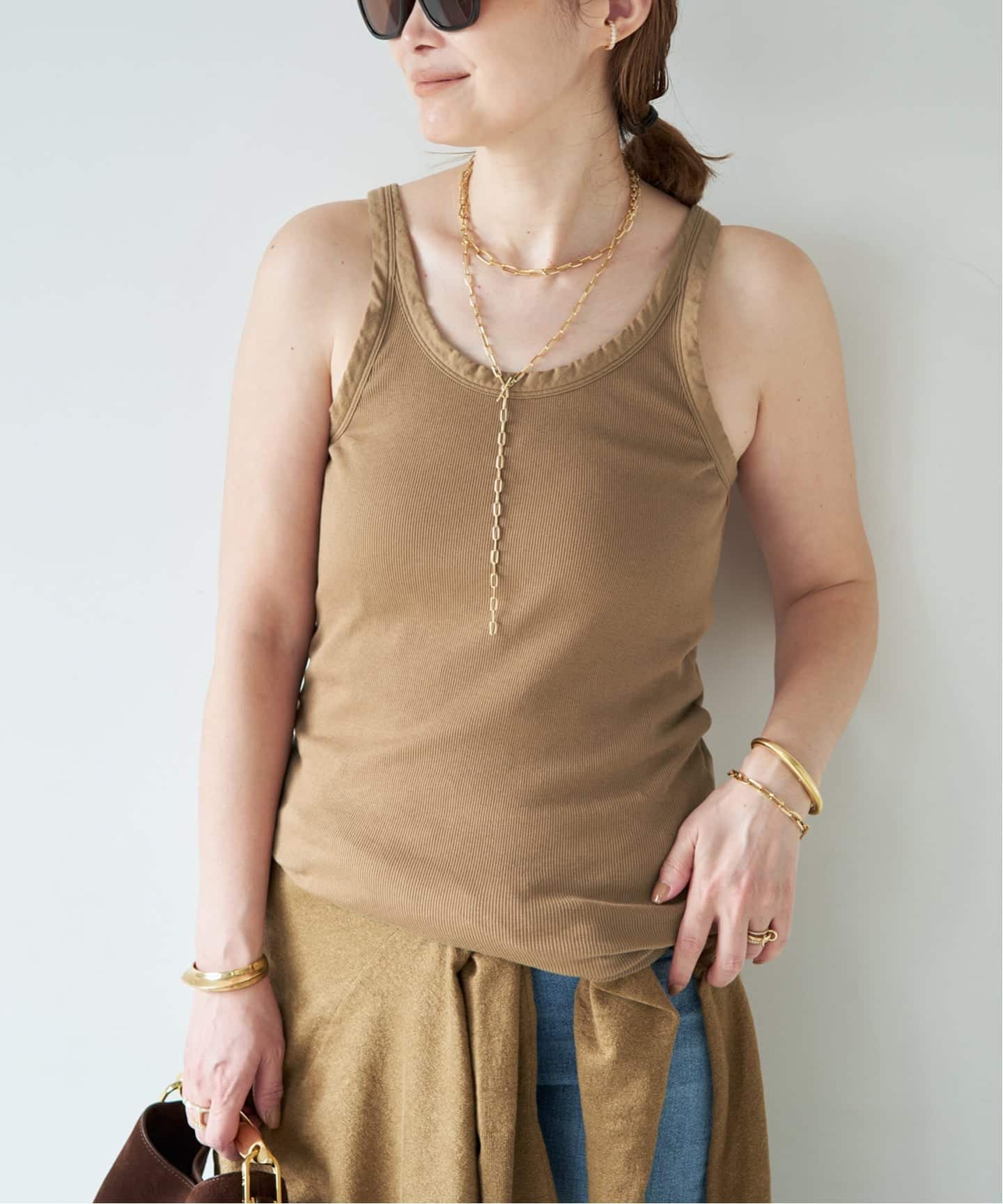 DEUXIEME ドゥーズイエムクラス　リブタンクトップ　生成り SHEERNESS リブタンクトップ（タンクトップ）｜Deuxieme Classe