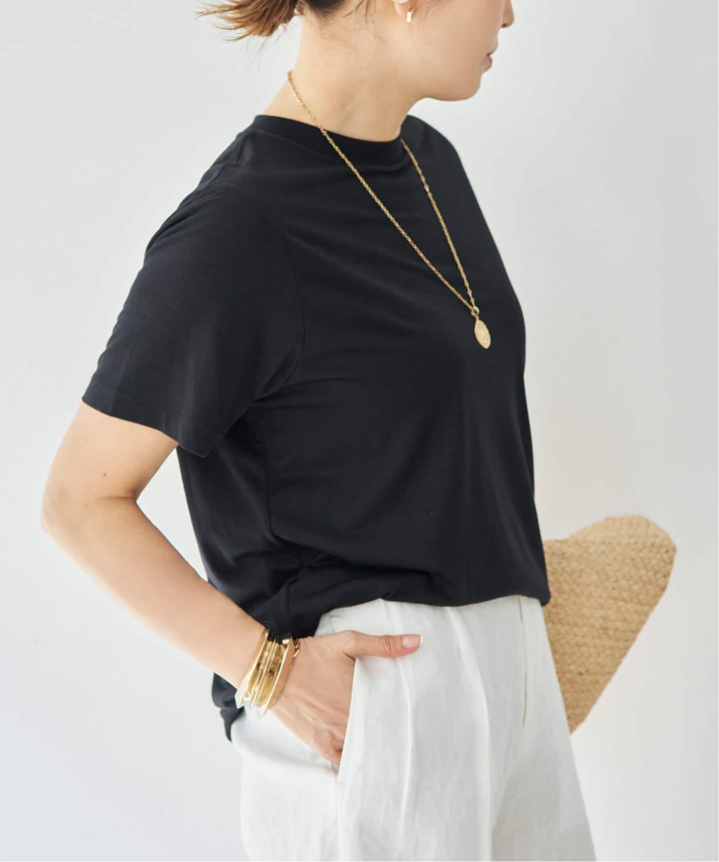 deuxieme classe Prime wool jersey T　ブラウン 追加 Prime wool jersey Tシャツ（Tシャツ／カットソー）｜Deuxieme