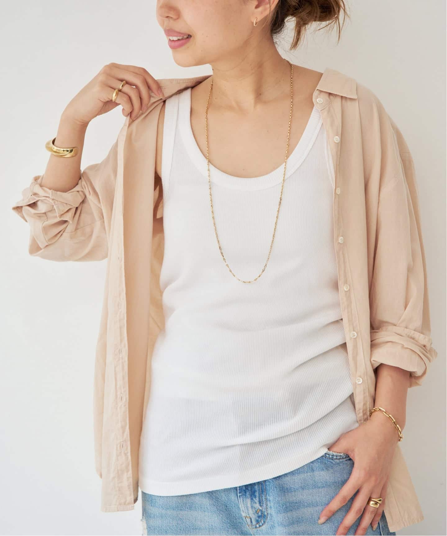 トップス Deuxieme Classe Cotton Stretch Rib Tank rib タンク（タンクトップ）｜Deuxieme Classe（ドゥーズィエム クラス