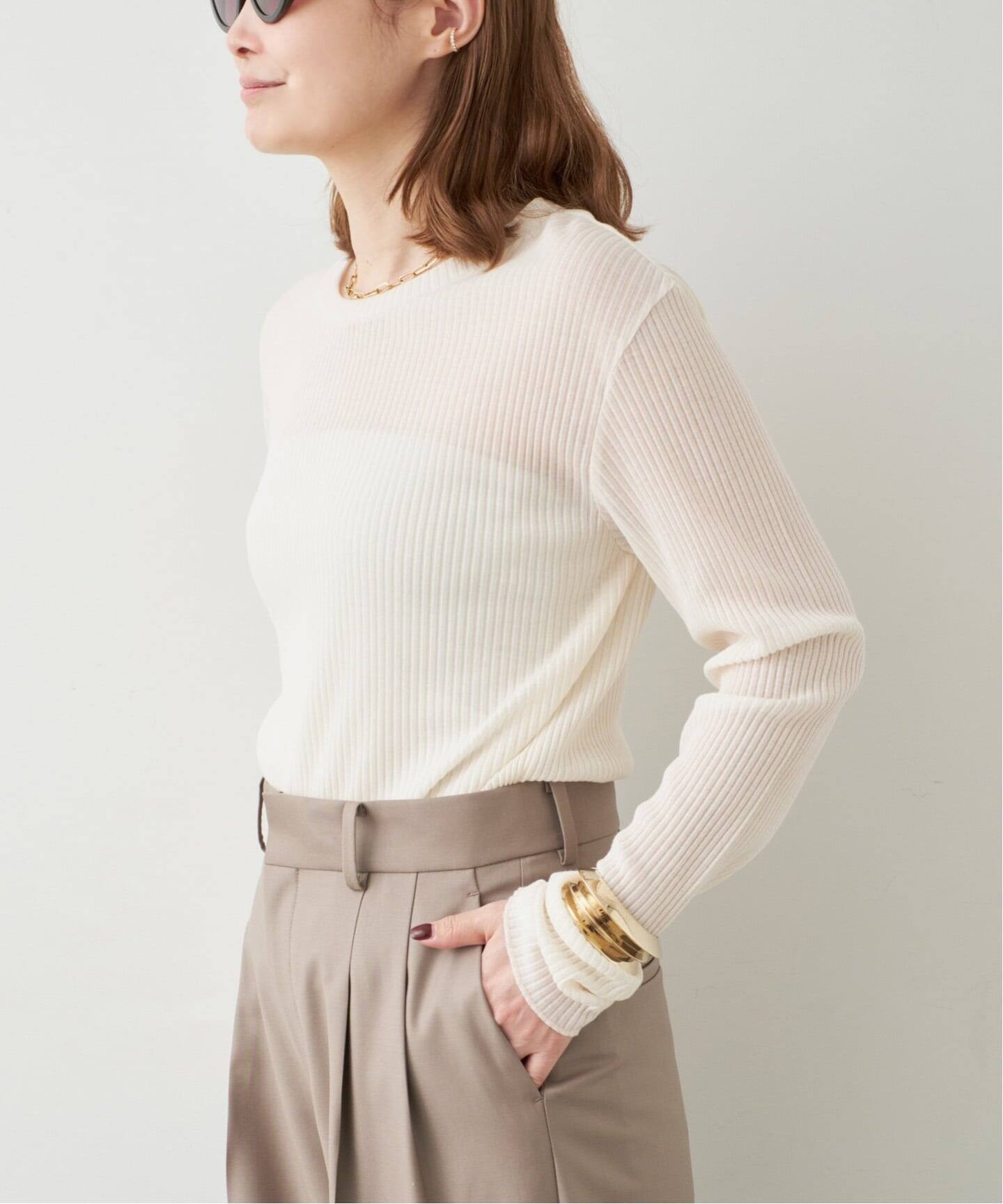 Deuxieme Classe TOTAN Sheer Tシャツ　ホワイト TOTAN Sheer Tシャツ（Tシャツ／カットソー）｜Deuxieme Classe
