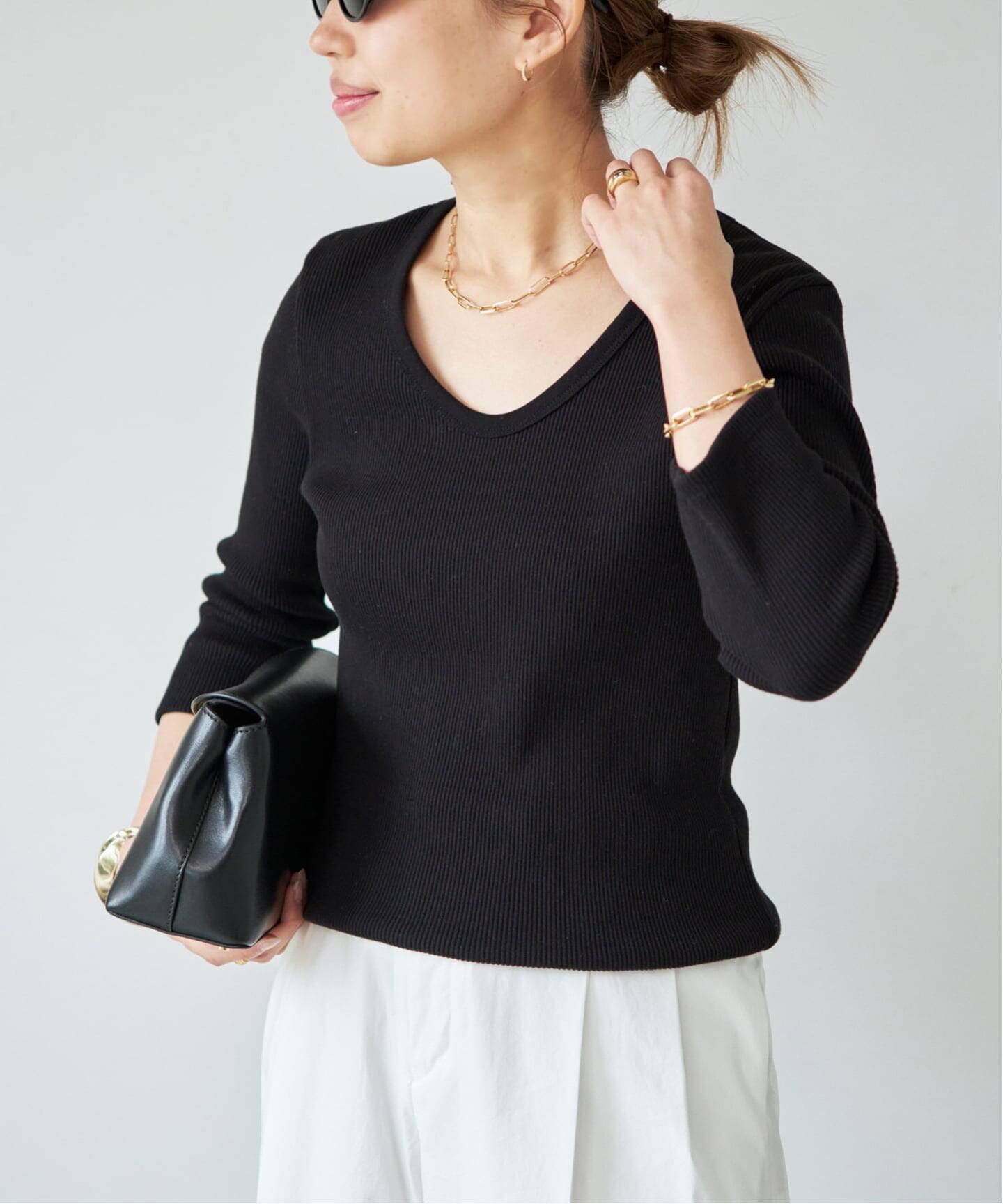 ドゥーズィエムクラスLIKE Rib Open Neck プルオーバー Rib Open Neck プルオーバー（Tシャツ／カットソー）｜Deuxieme Classe