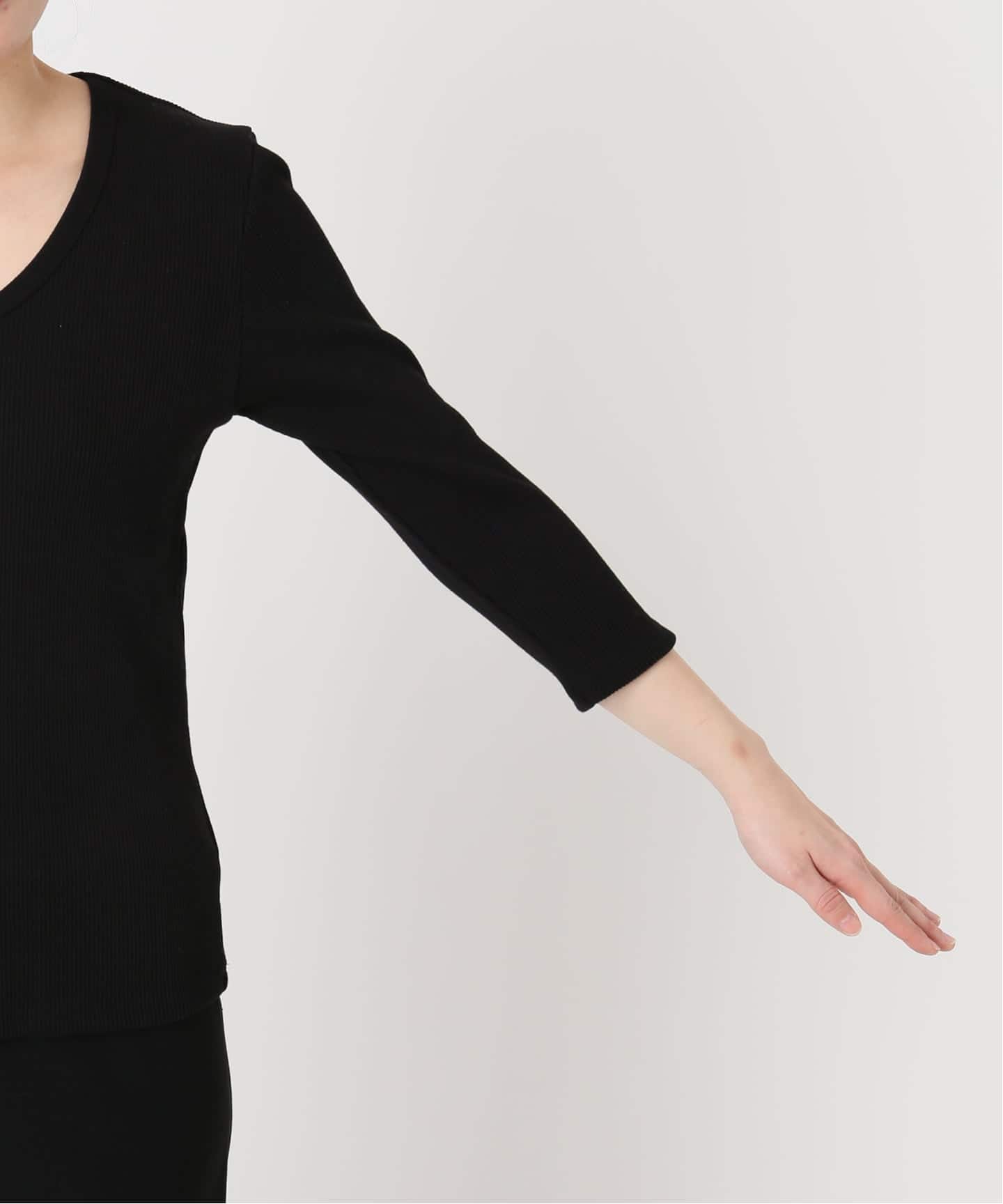 Rib Open Neck プルオーバー（Tシャツ／カットソー）｜Deuxieme Classe