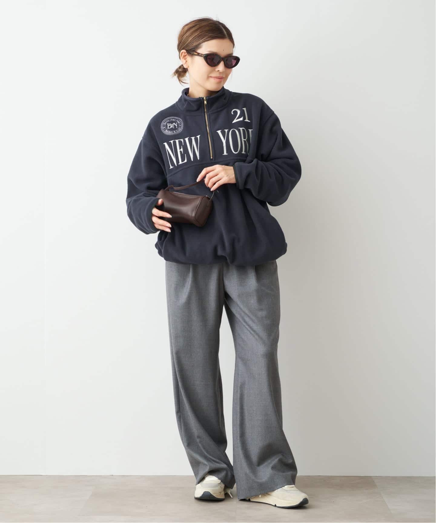 Deuxieme Classe BTN Half Zip フリース ブラウン 【公式通販】