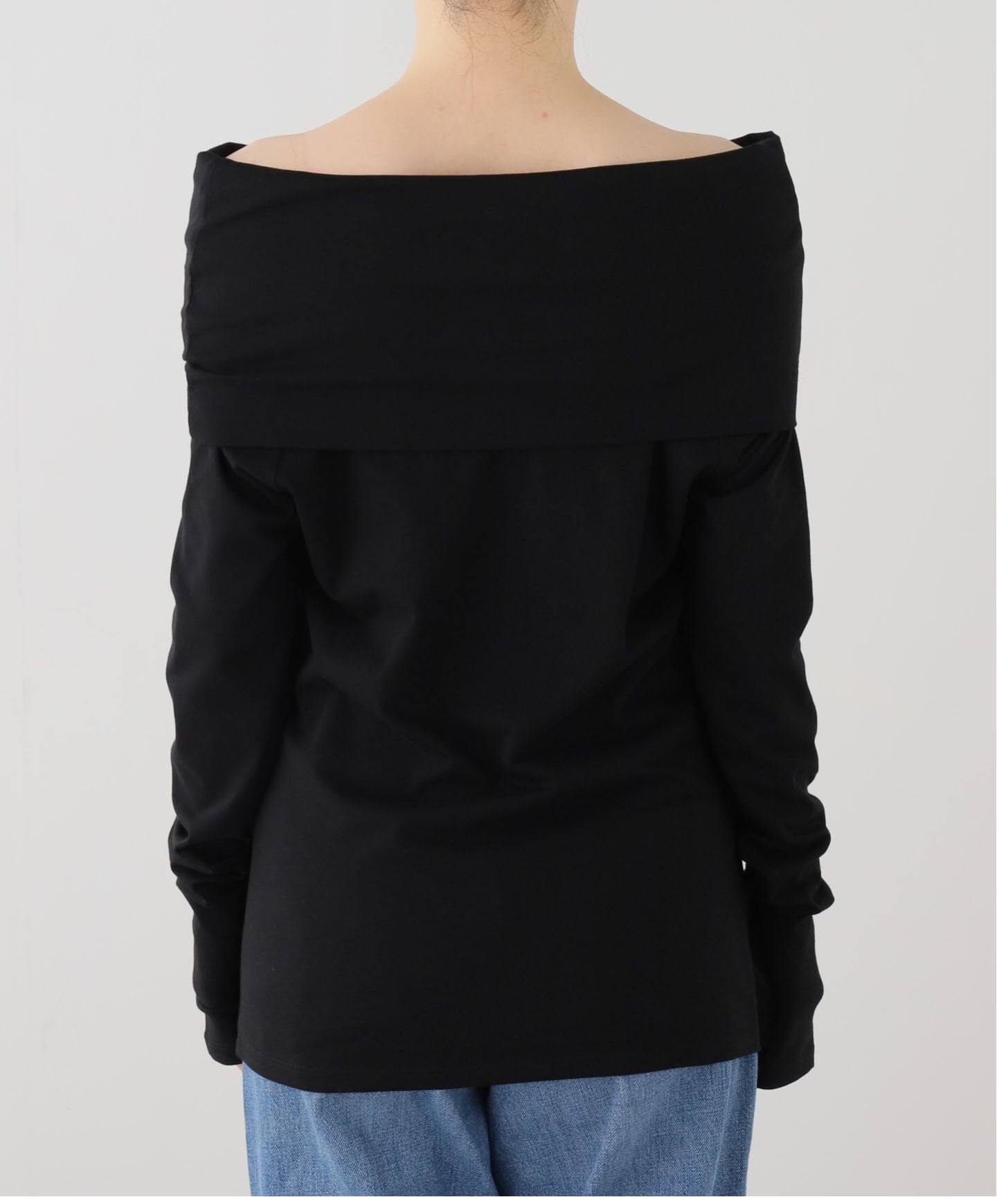 Draped オフショルダー プルオーバー（Tシャツ／カットソー