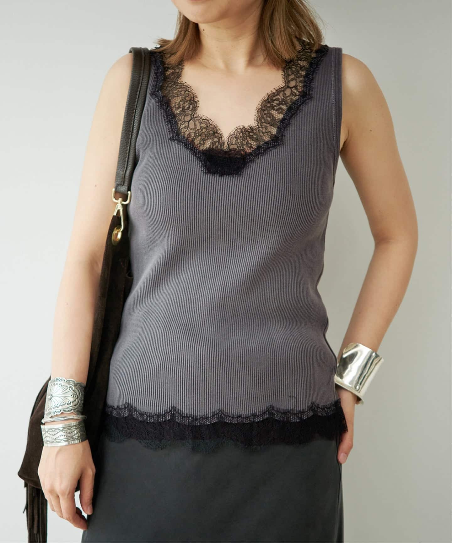 Lace Rib タンクトップ（タンクトップ）｜Deuxieme Classe