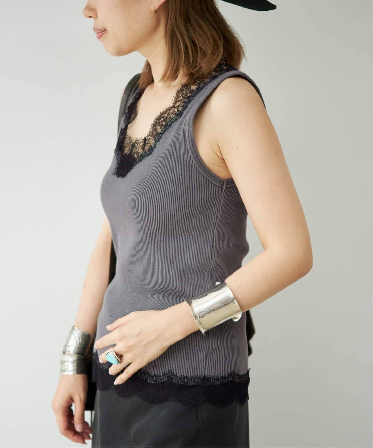 Lace Rib タンクトップ（タンクトップ）｜Deuxieme Classe