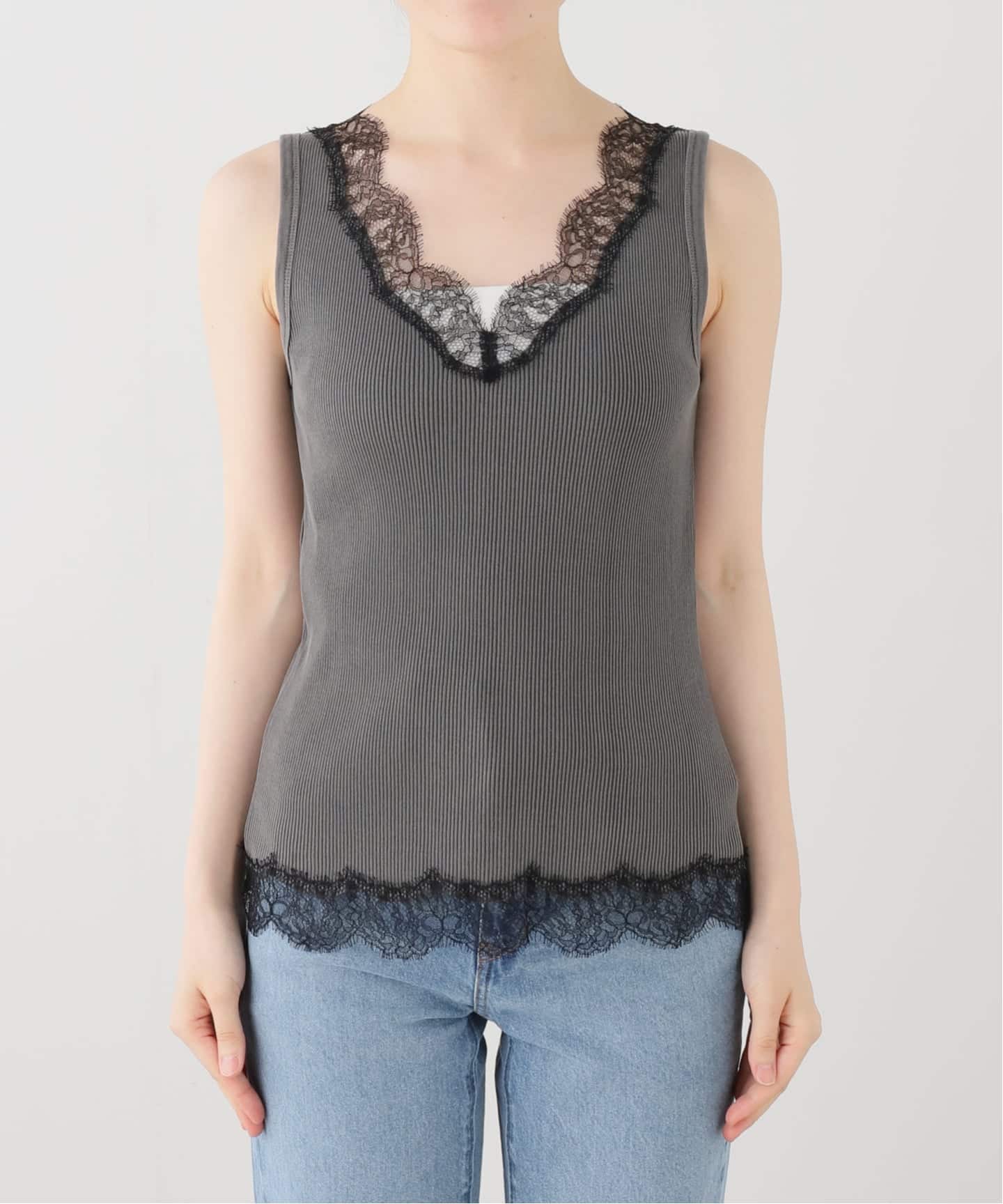 Lace Rib タンクトップ（タンクトップ）｜Deuxieme Classe
