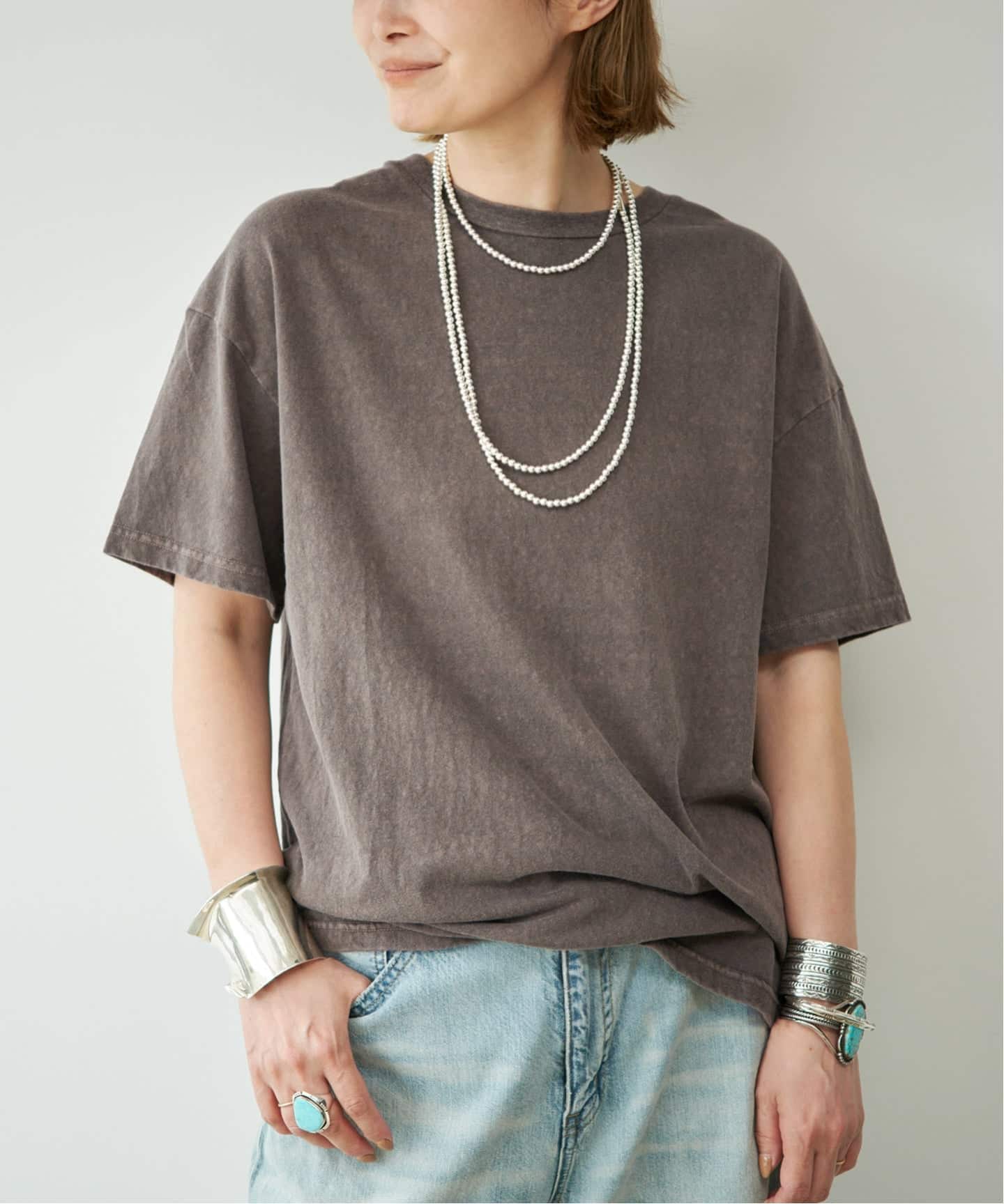 ドゥーズィエムクラス　Relax Tシャツ　ピグメント　ムラ染め　カーキ Relax Tシャツ（Tシャツ／カットソー）｜Deuxieme Classe