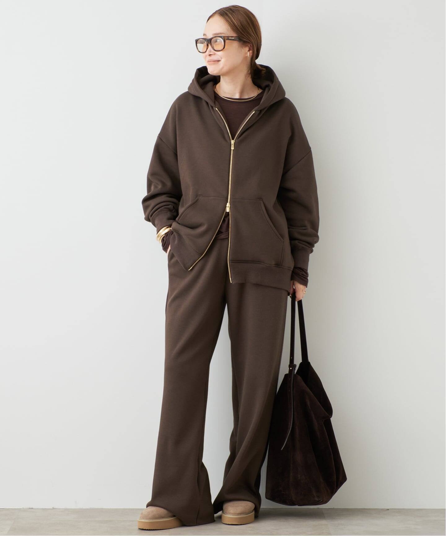Deuxieme Classe Warm ジップ フーディー　ブラウン 予約》*Warm ジップ フーディー（スウェット）｜Deuxieme Classe