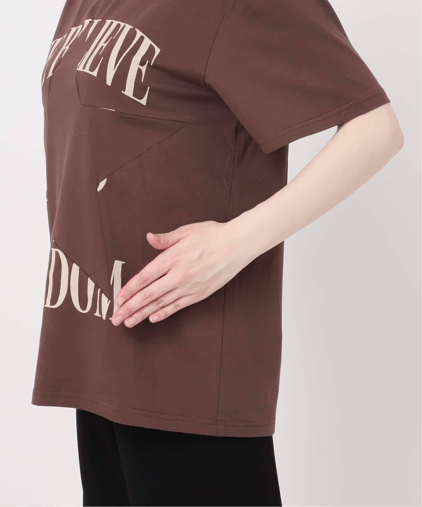 MUSE Deuxieme Classe Tシャツ ブラウン STAR Tシャツ（Tシャツ／カットソー）｜Deuxieme Classe