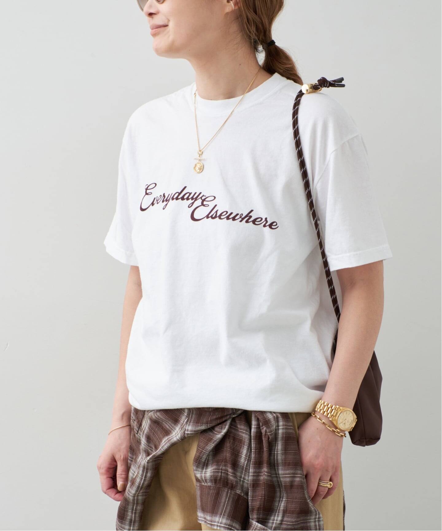 ドゥーズィエムクラス ヴィンテージ加工 ロゴT ホワイト 白 ロンT ゆったり UNIFORM Tシャツ（Tシャツ／カットソー）｜Deuxieme Classe