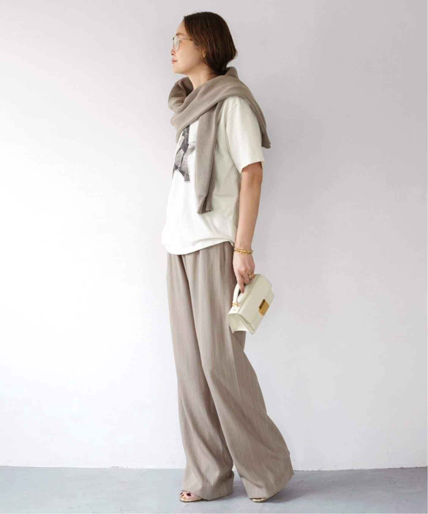 ◆新品未使用◆ドゥーズィエムクラス購入ゴールデングースTシャツ 霜降りグレー GOLDEN GOOSE / ゴールデングース】TSHIRT WITH PRINT（Tシャツ