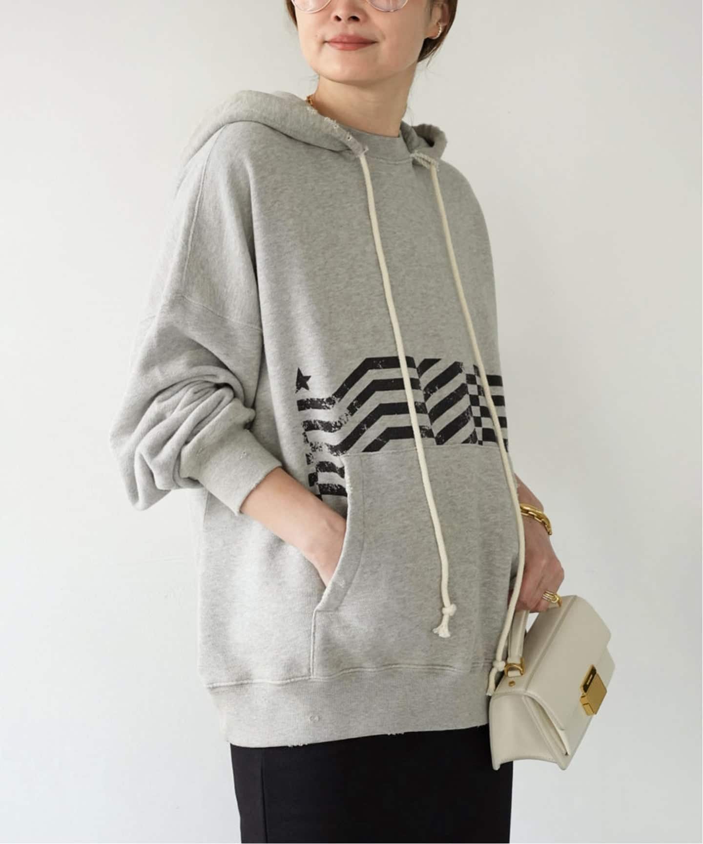 ◆新品未使用◆ドゥーズィエムクラス購入ゴールデングースTシャツ 霜降りグレー GOLDEN GOOSE / ゴールデングース】TSHIRT WITH PRINT（Tシャツ