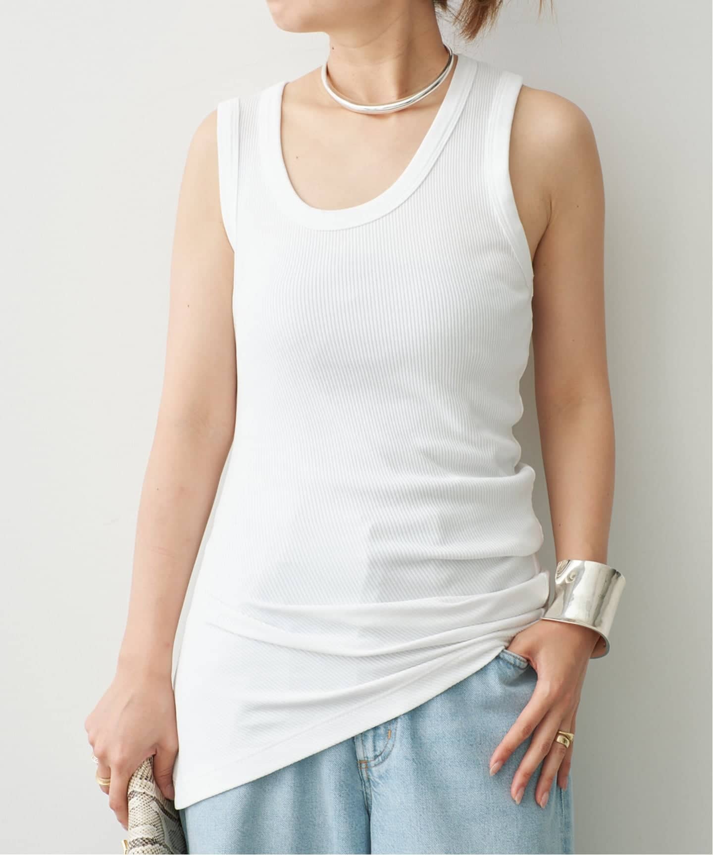 Deuxieme Classe Particular タンクトップ 白 Deuxieme Classe｜ドゥーズィエム クラスのタンクトップ（レディース