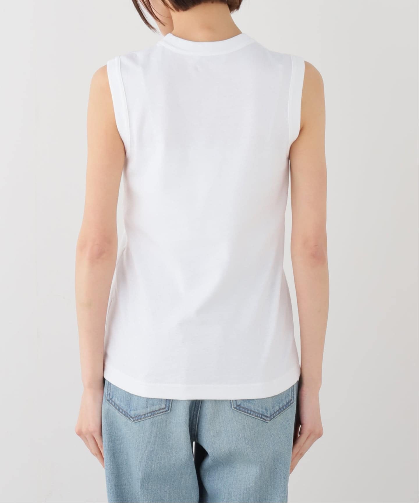 MADISONBLUE マディソンブルー ノースリーブ タンクトップ 白 MADISONBLUE / マディソンブルー】DEEP V NECK TANK（タンクトップ