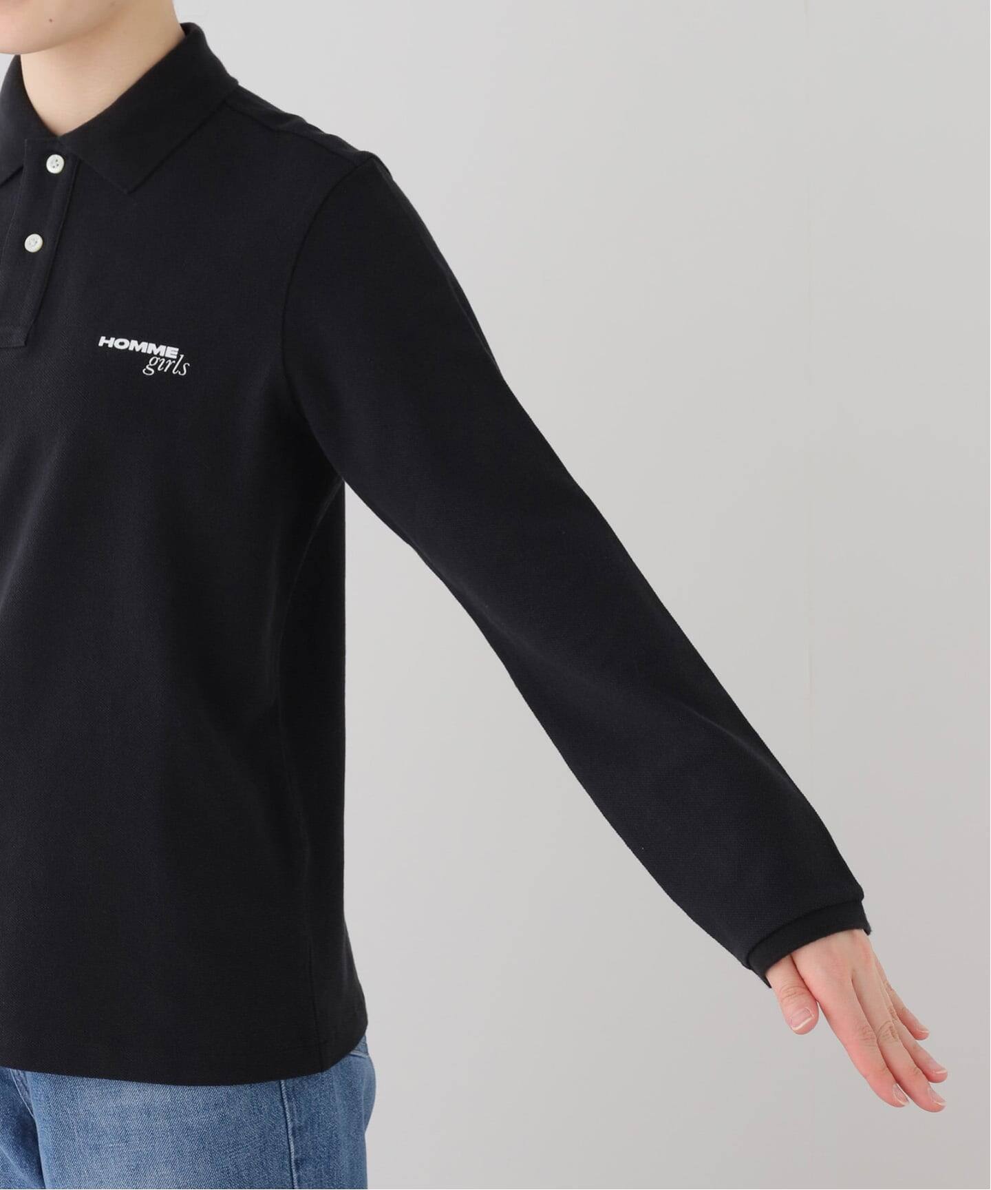 HOMME GIRLS/オムガールズ】Long Sleeve Pique ポロシャツ（ポロシャツ