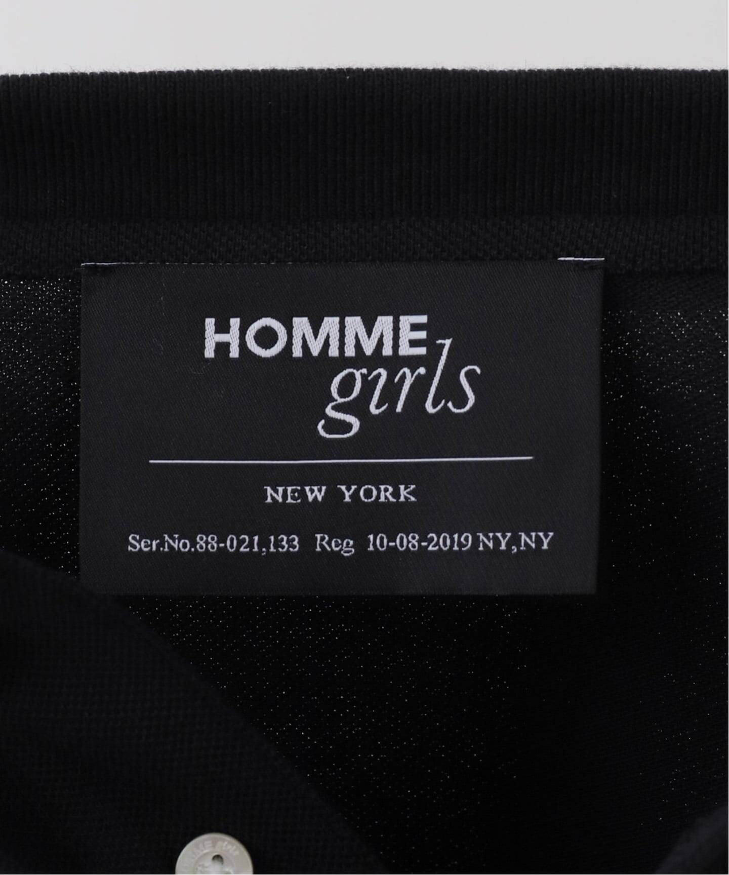 HOMME GIRLS/オムガールズ】Long Sleeve Pique ポロシャツ（ポロシャツ