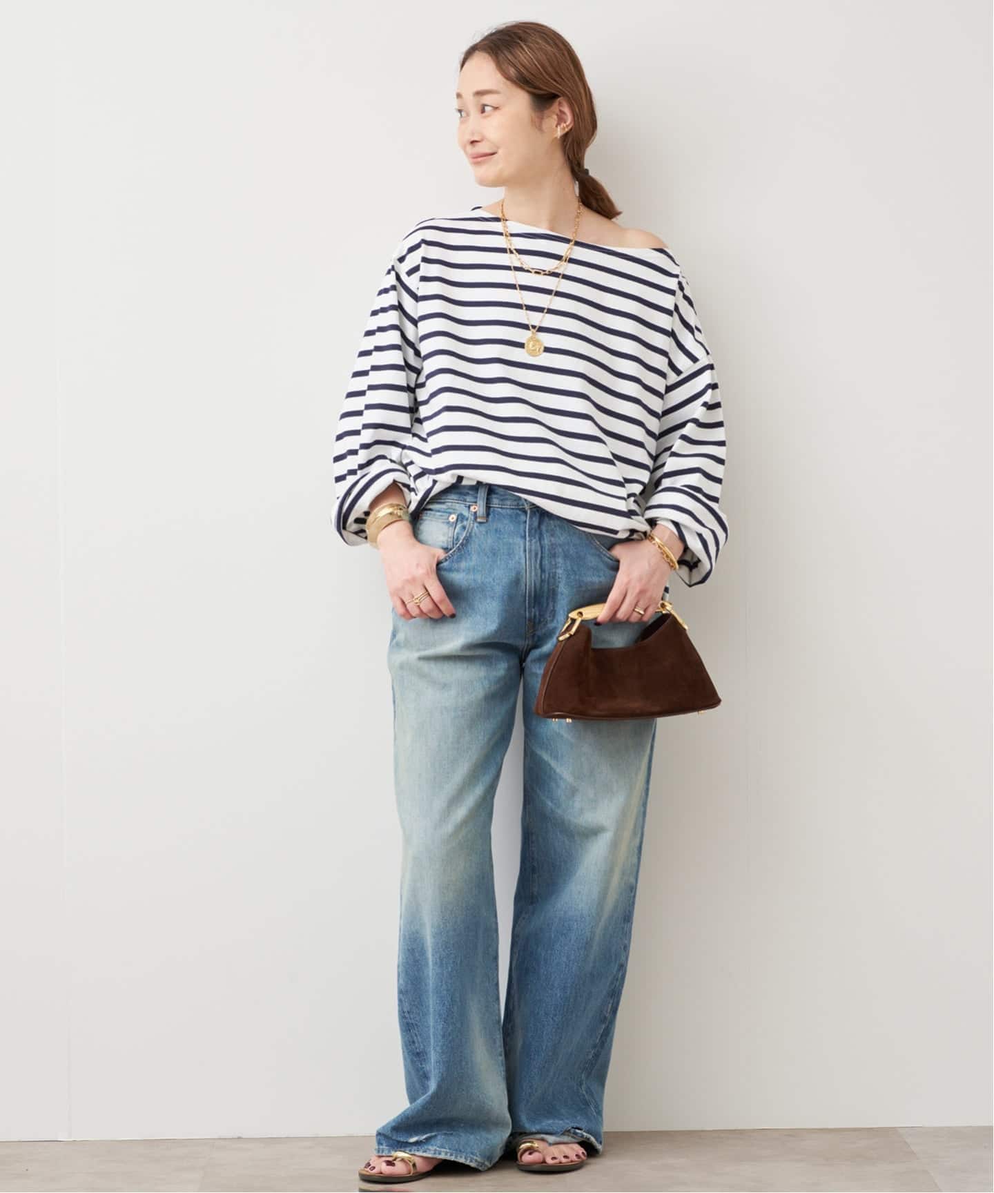 Deuxieme Classe 美品❗️ BASQUESHIRT ROYAL MER/ロワイヤル メール】STRIPED BASQUESHIRT（Tシャツ