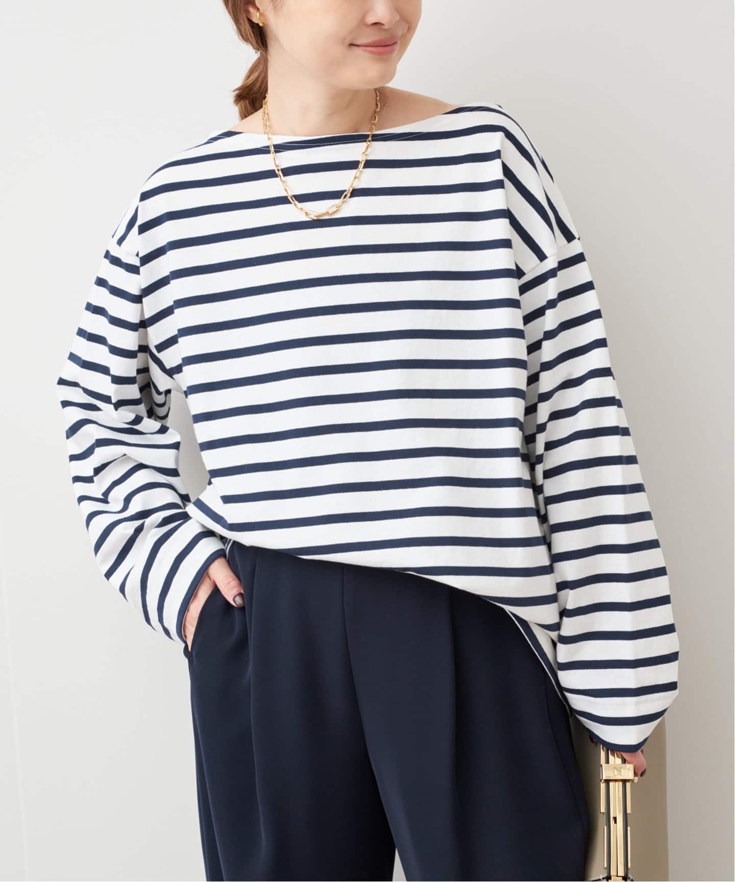 ROYAL MER/ロワイヤル メール】STRIPED BASQUESHIRT（Tシャツ