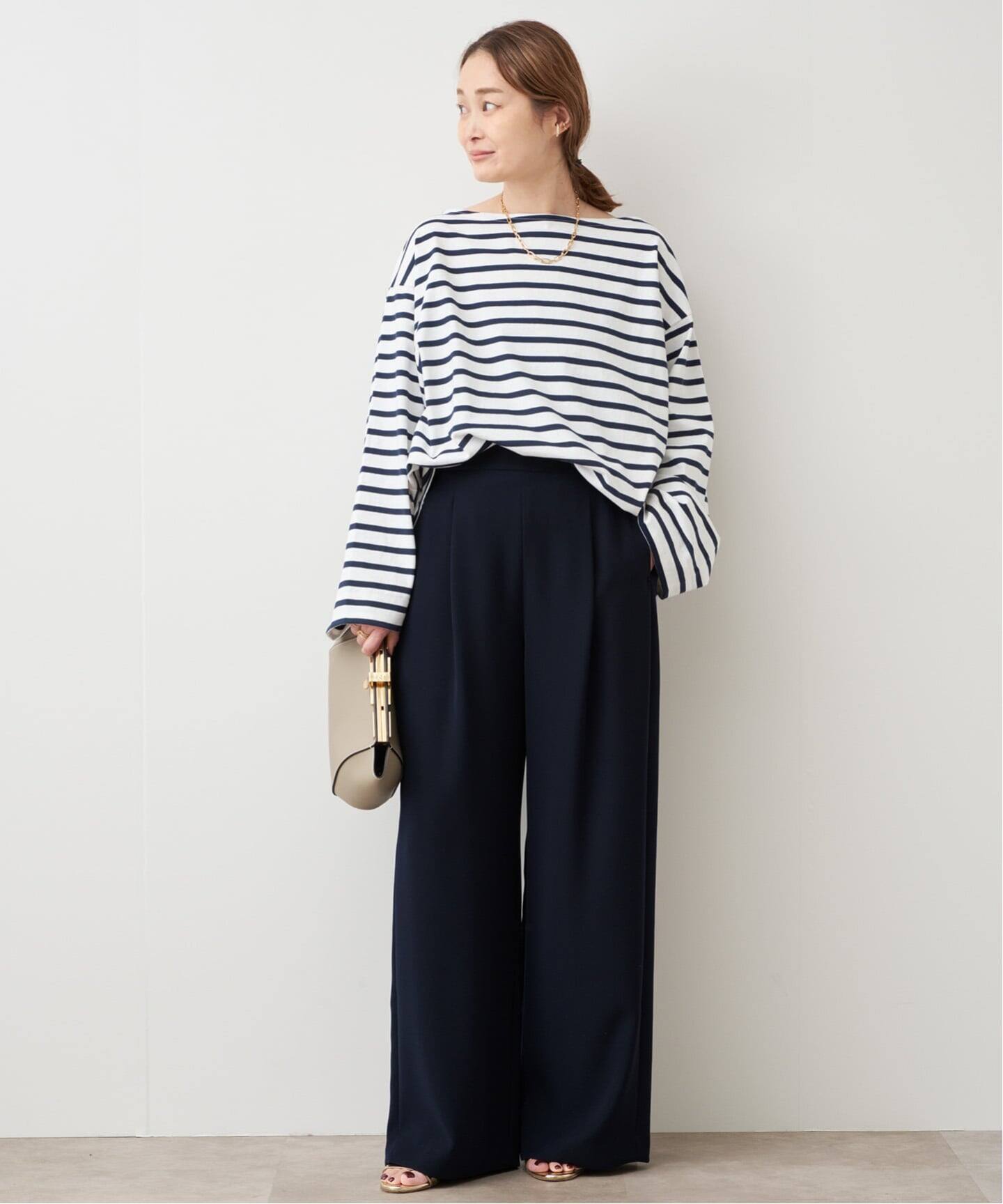 ROYAL MER/ロワイヤル メール】STRIPED BASQUESHIRT（Tシャツ