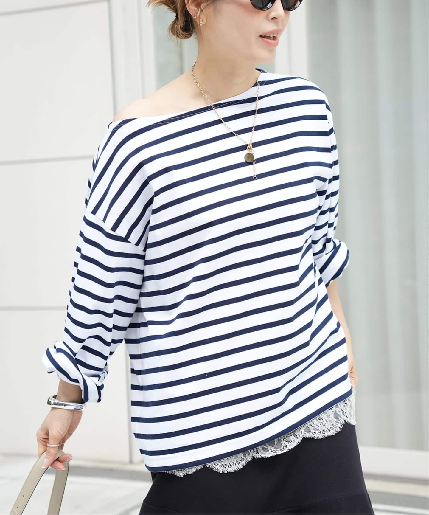 ROYAL MER/ロワイヤル メール】STRIPED BASQUESHIRT（Tシャツ