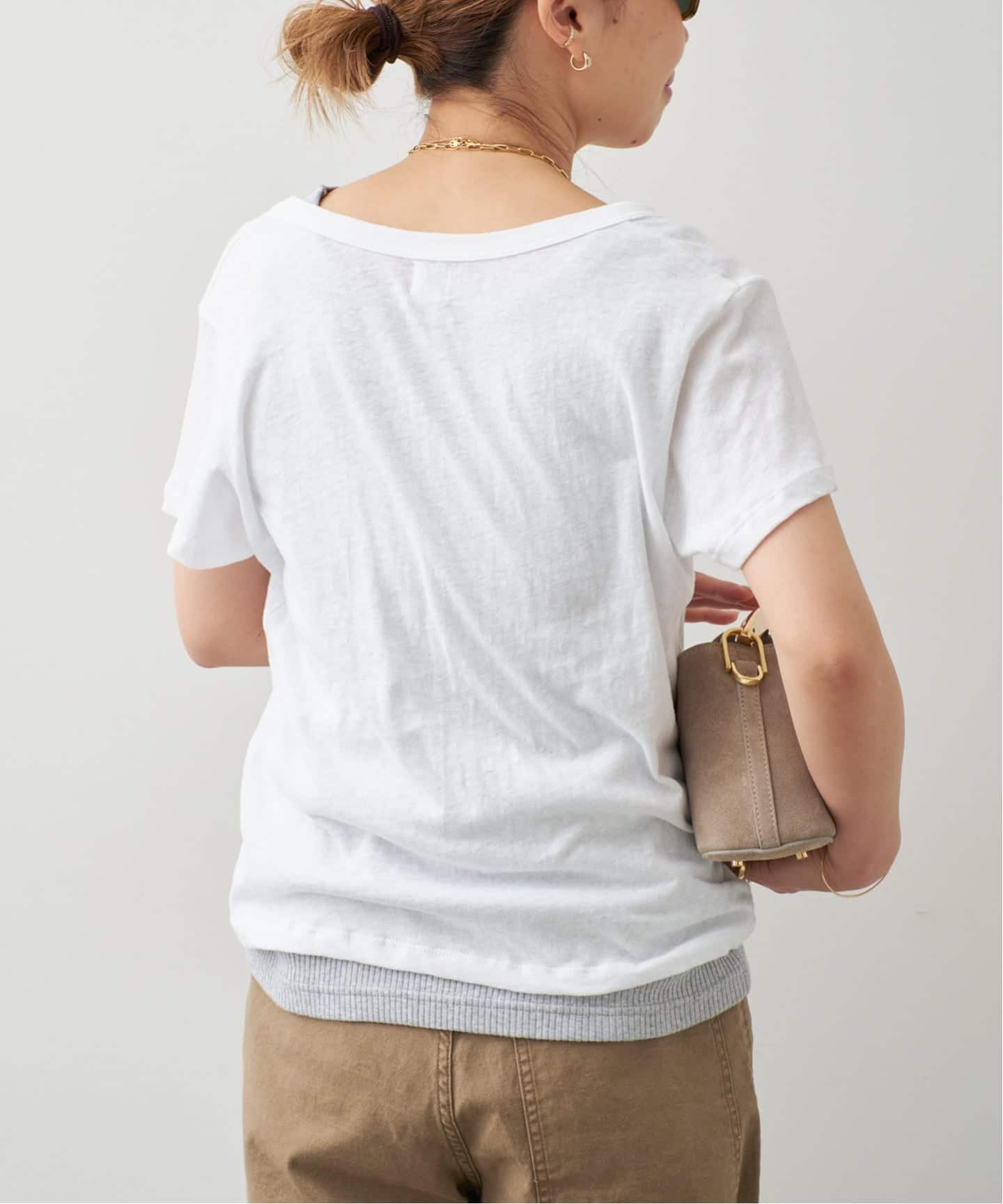 LE SET/ル セット】LAURA V NECK TEE(Tシャツ/カットソー LE SET/ル セット】LAURA V NECK TEE(Tシャツ/カットソー