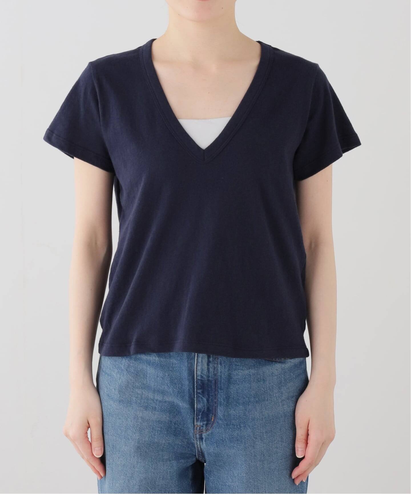 LE SET/ル セット】LAURA V NECK TEE（Tシャツ／カットソー