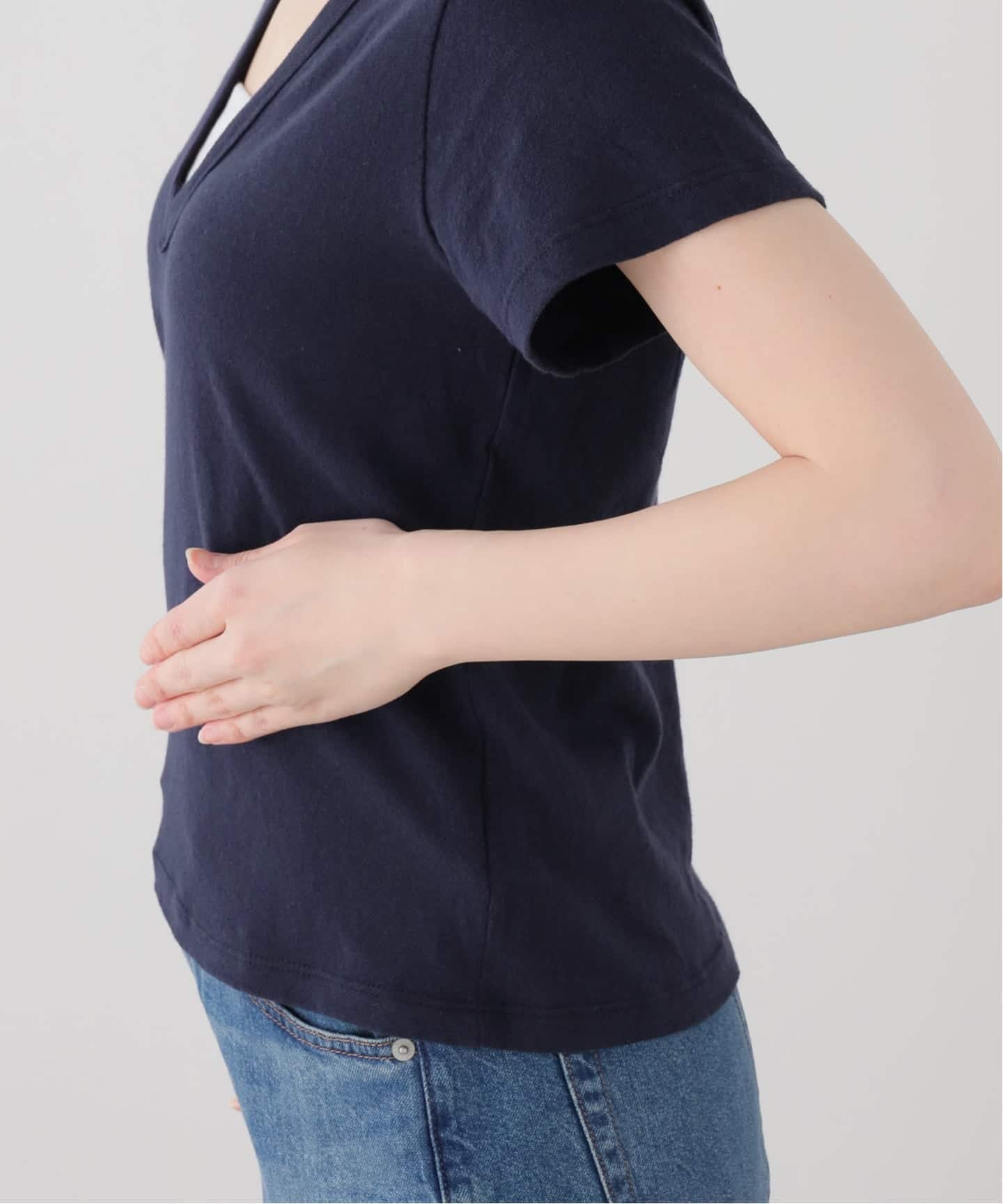 LE SET/ル セット】LAURA V NECK TEE（Tシャツ／カットソー