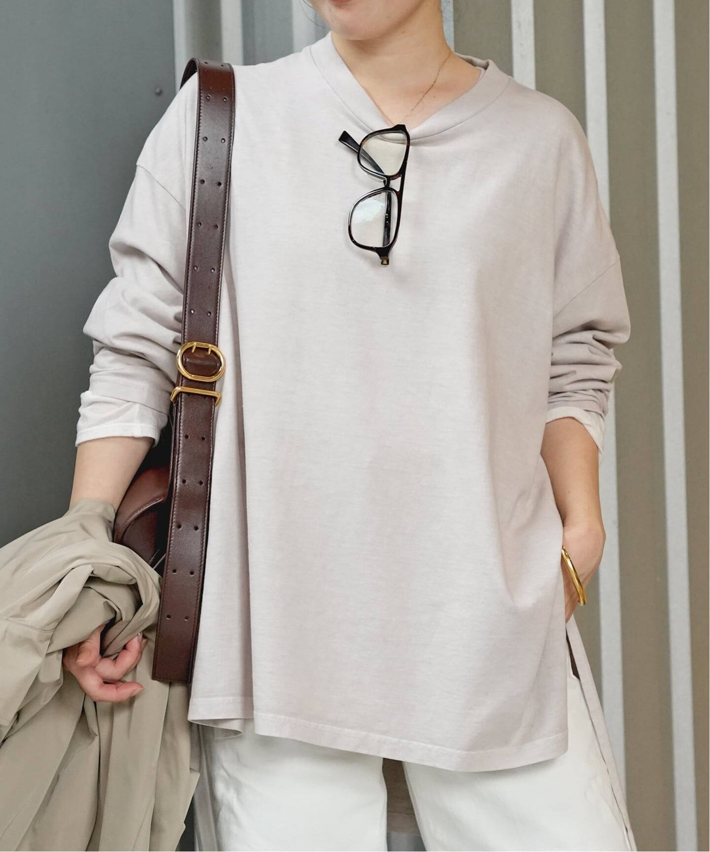 CALUX/キャラクス】SIDE-SLIT ロングスリーブ Tシャツ（Tシャツ
