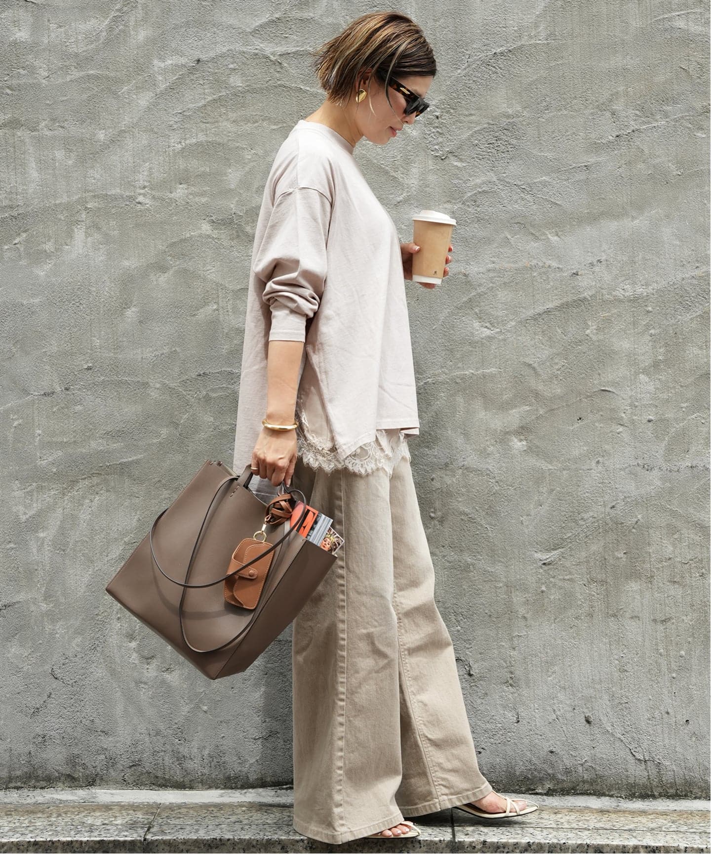 CALUX/キャラクス】SIDE-SLIT ロングスリーブ Tシャツ（Tシャツ