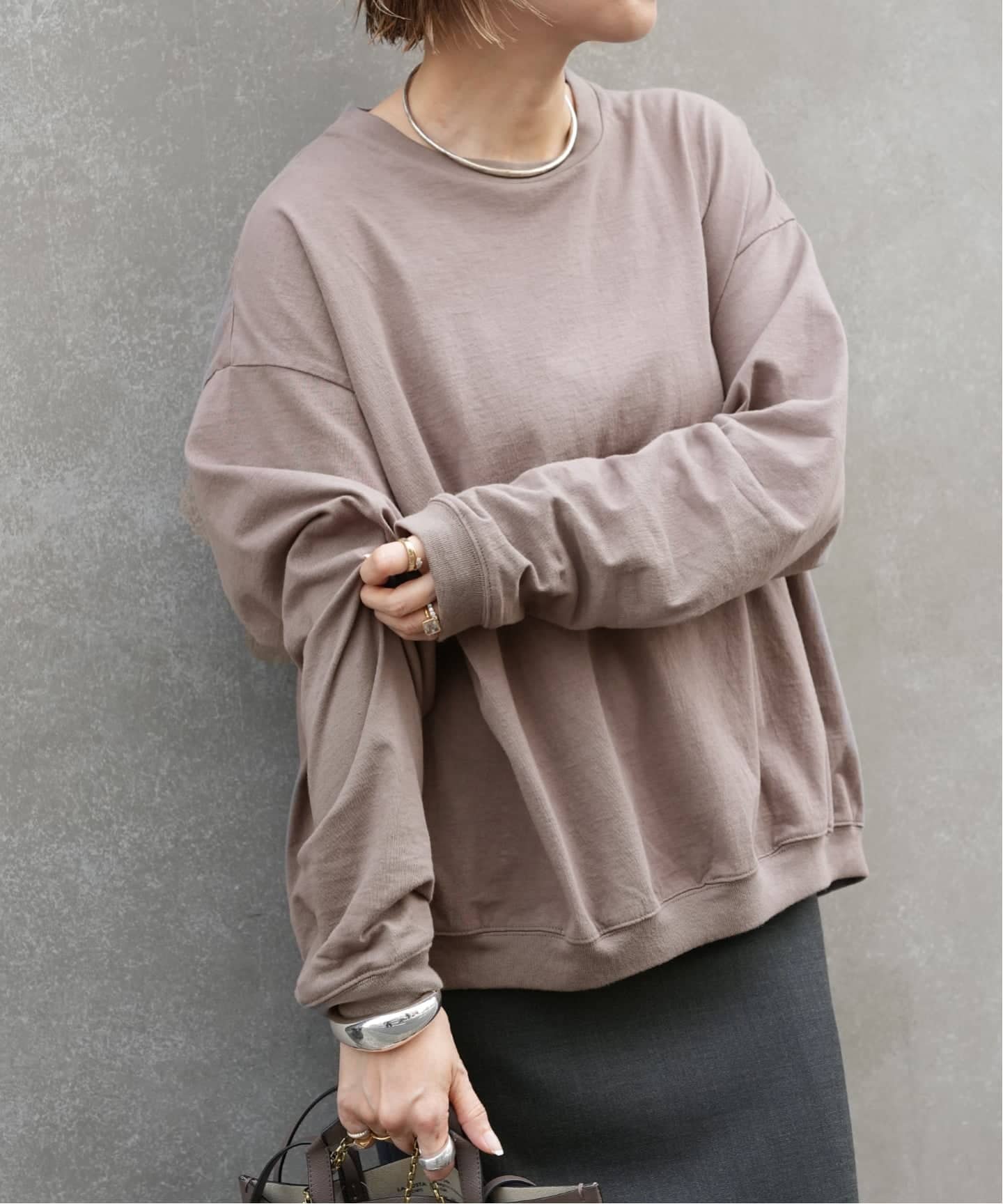 CALUX/キャラクス】RIB ロングスリーブ Tシャツ（Tシャツ／カットソー