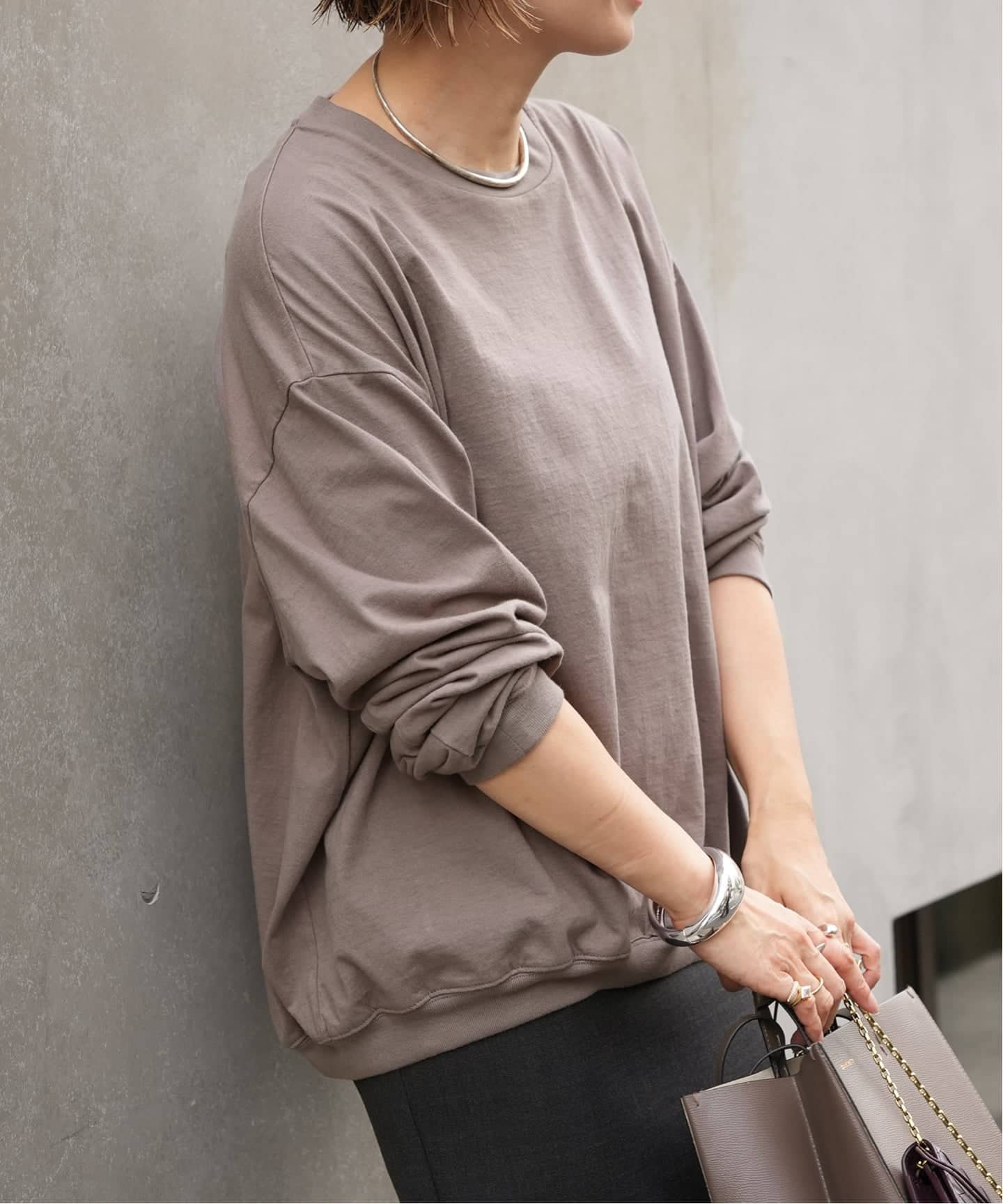 CALUX/キャラクス】RIB ロングスリーブ Tシャツ（Tシャツ／カットソー