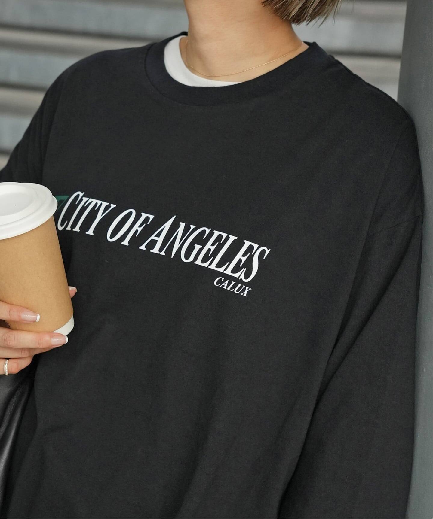 CALUX/キャラクス】RIB LOGO ロングスリーブ Tシャツ（Tシャツ