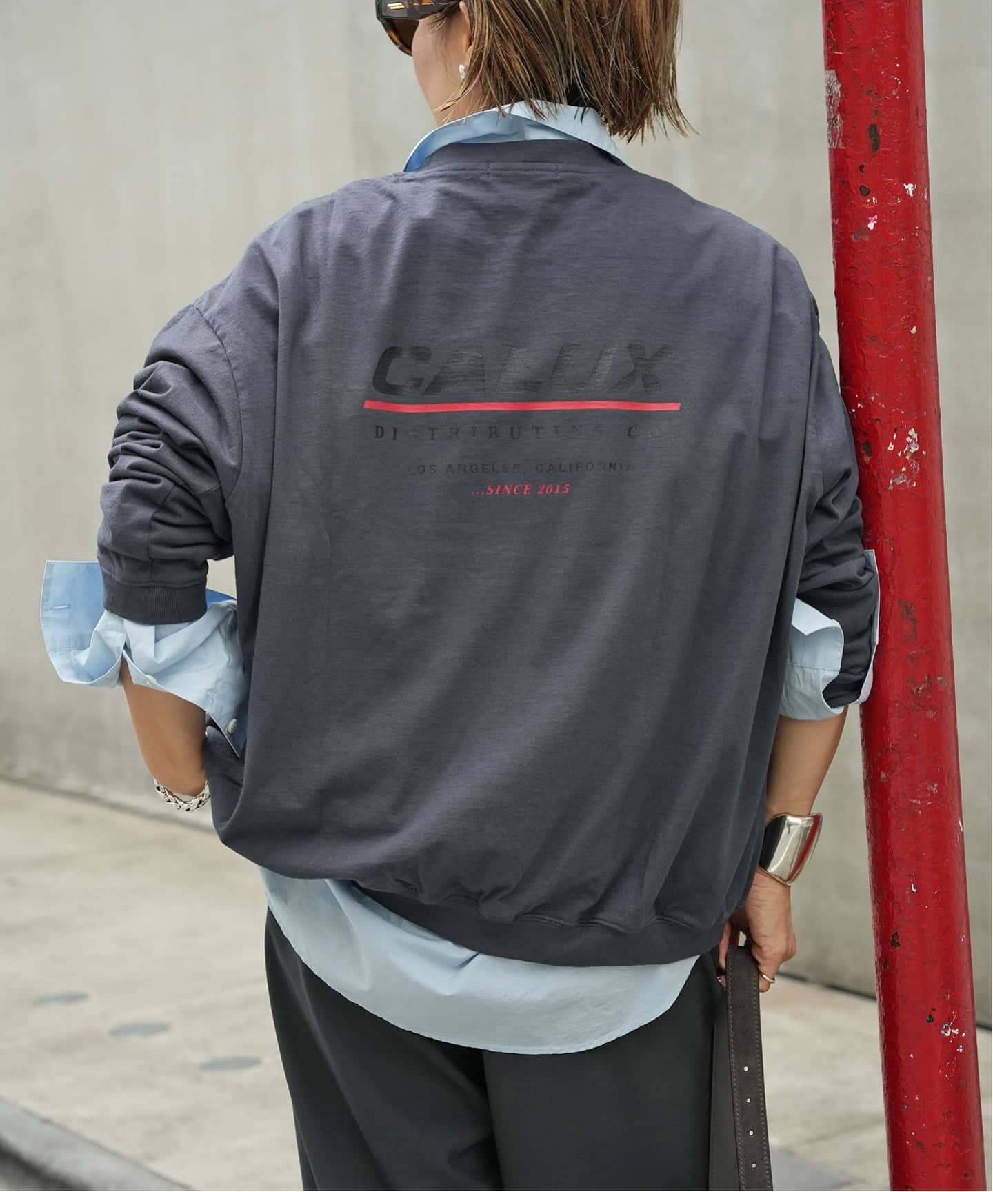 CALUX/キャラクス】RIB LOGO ロングスリーブ Tシャツ（Tシャツ